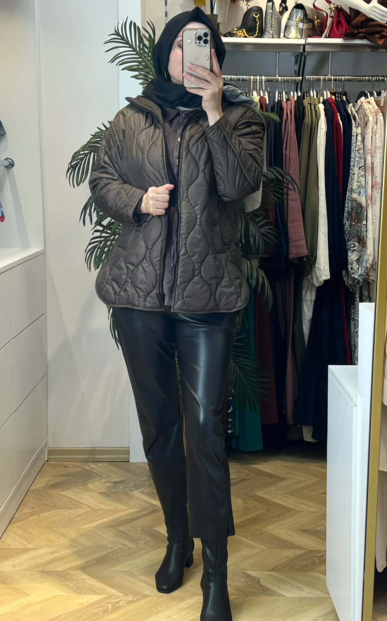 kAPŞONLU ŞİŞME MONT KAHVE