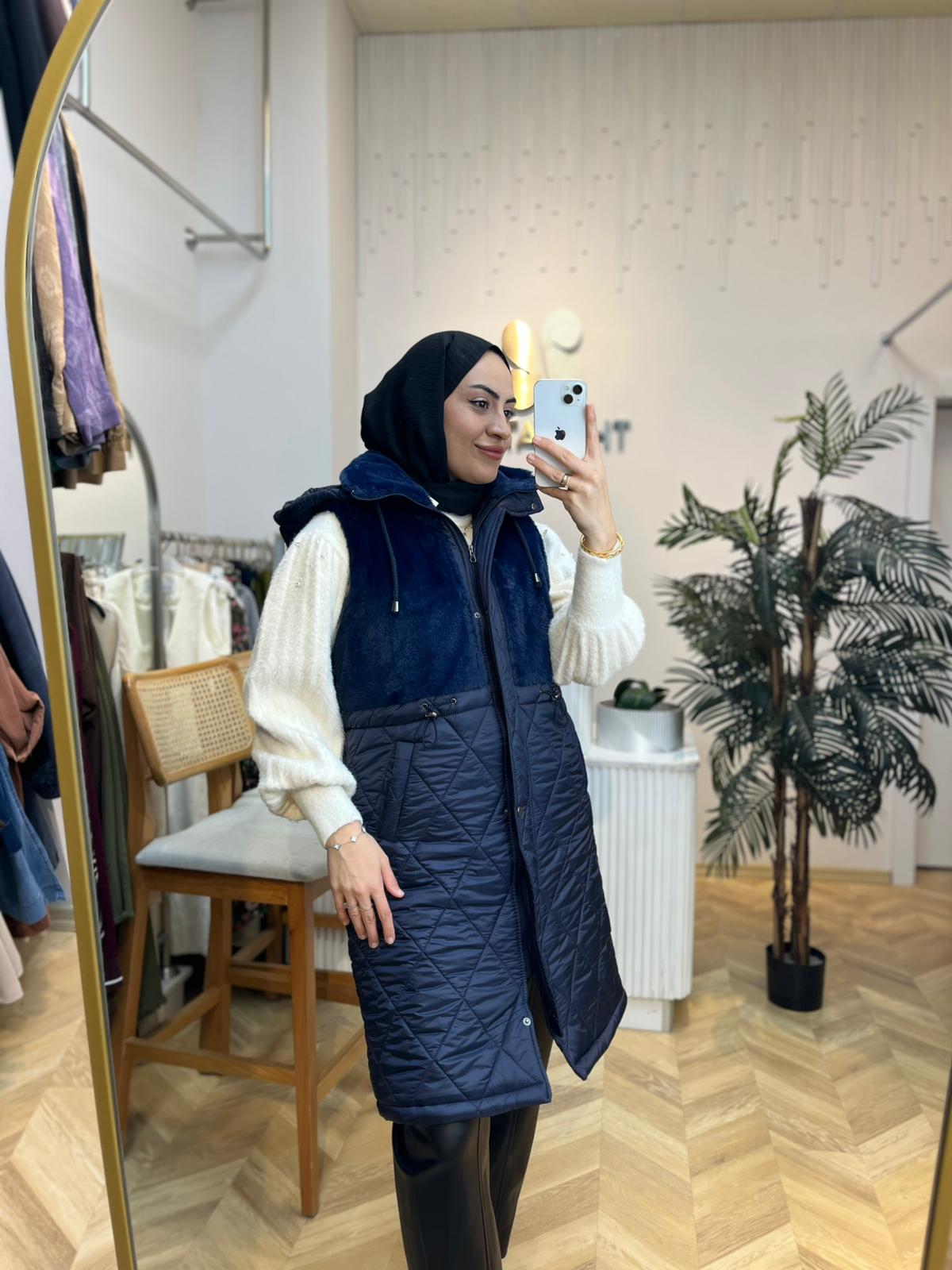 Hatun Kürk Yelek Lacivert