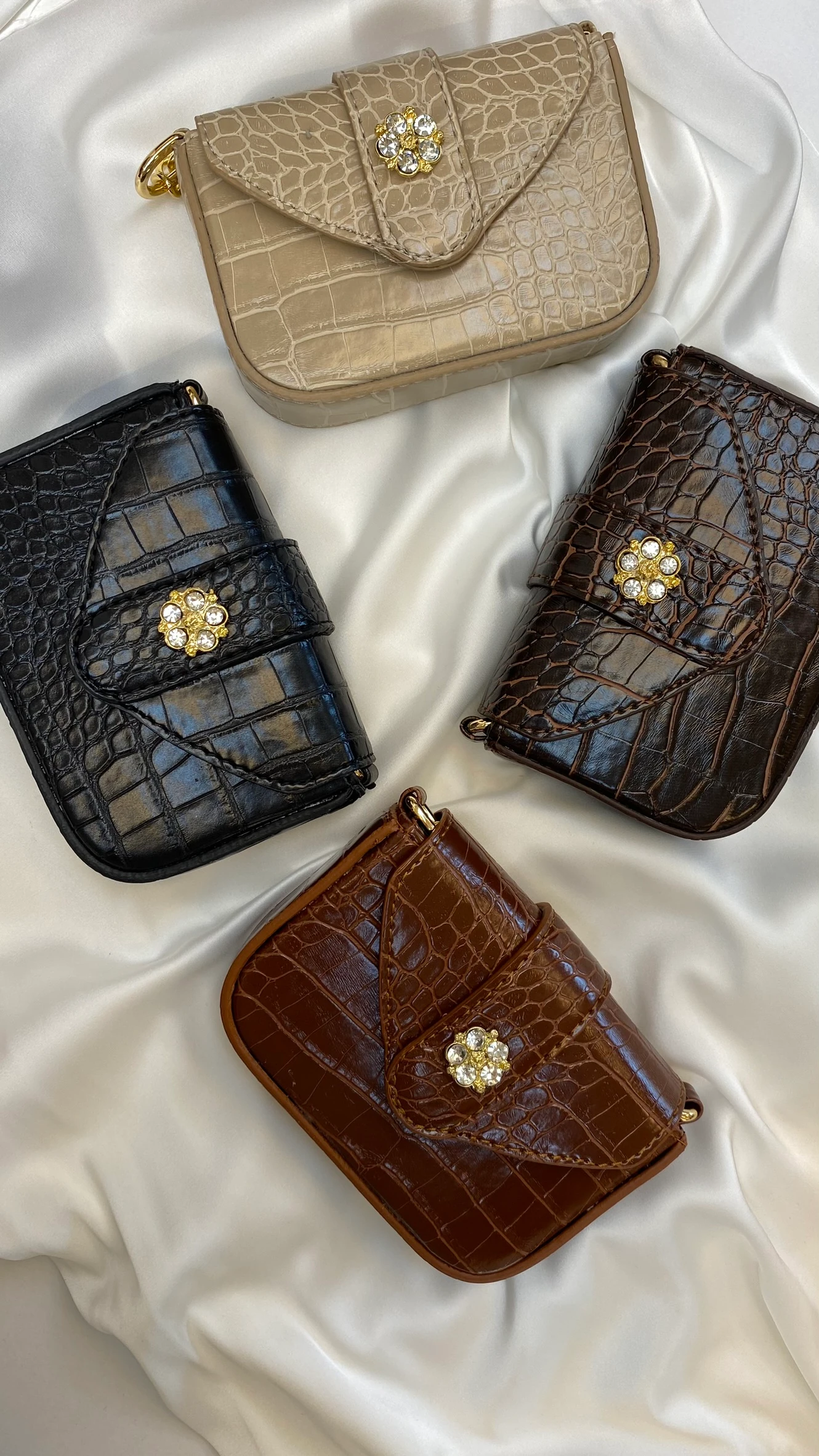 Tokalı Küçük Çanta Vizon