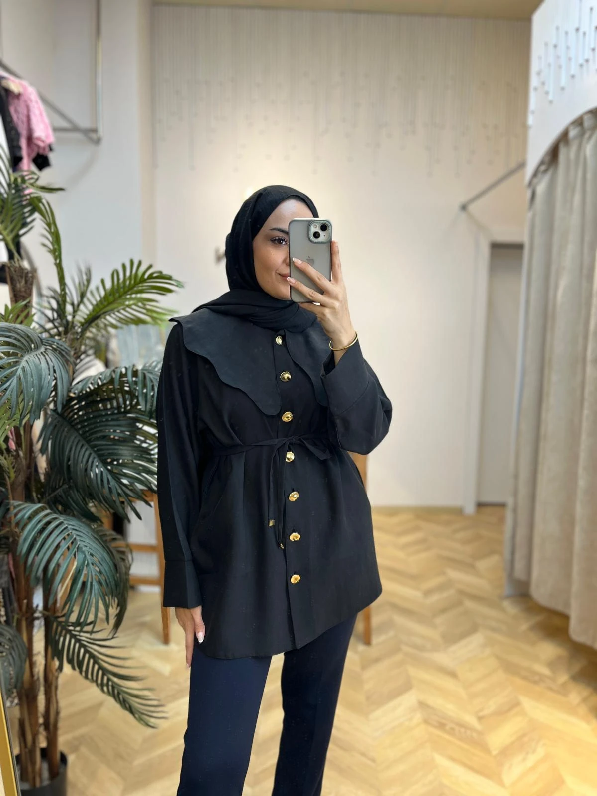 Papatya Gömlek Siyah