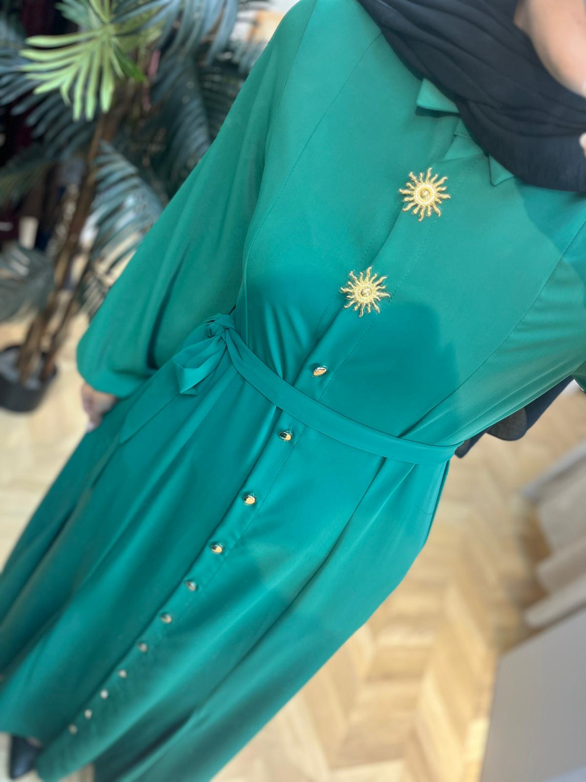 Güneş Elbise Yeşil