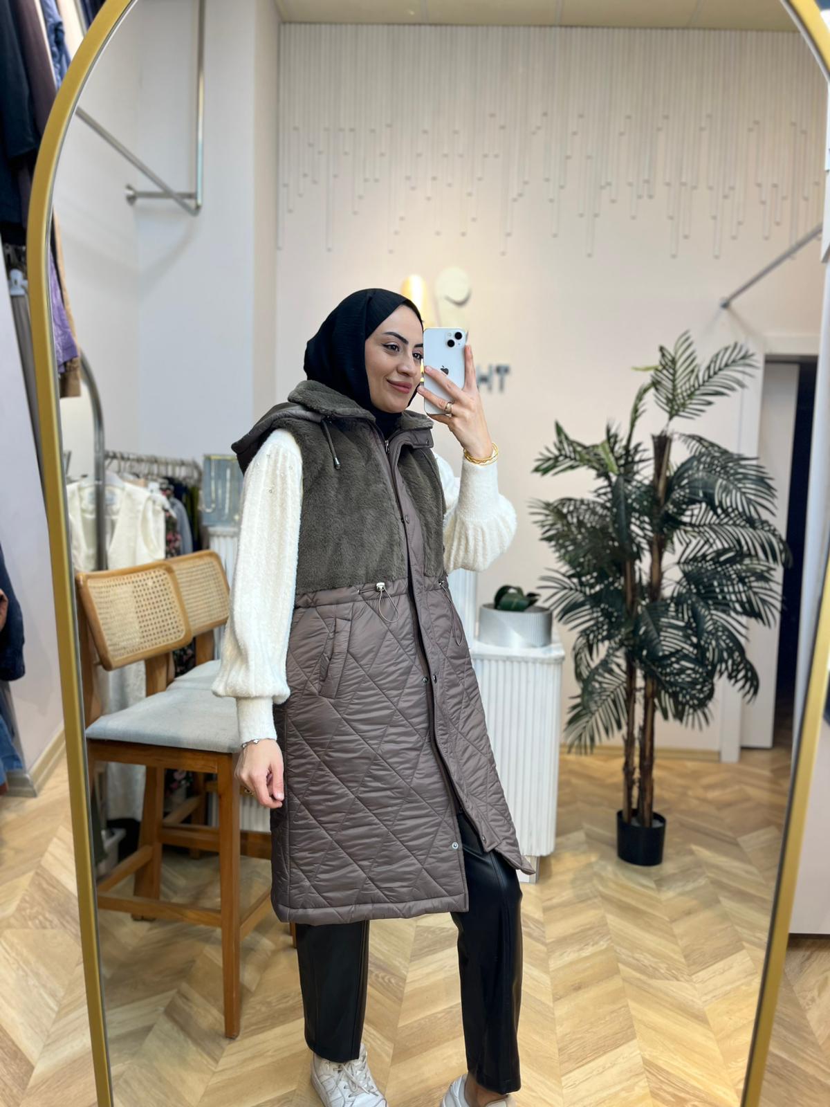 Hatun Kürk Yelek Haki