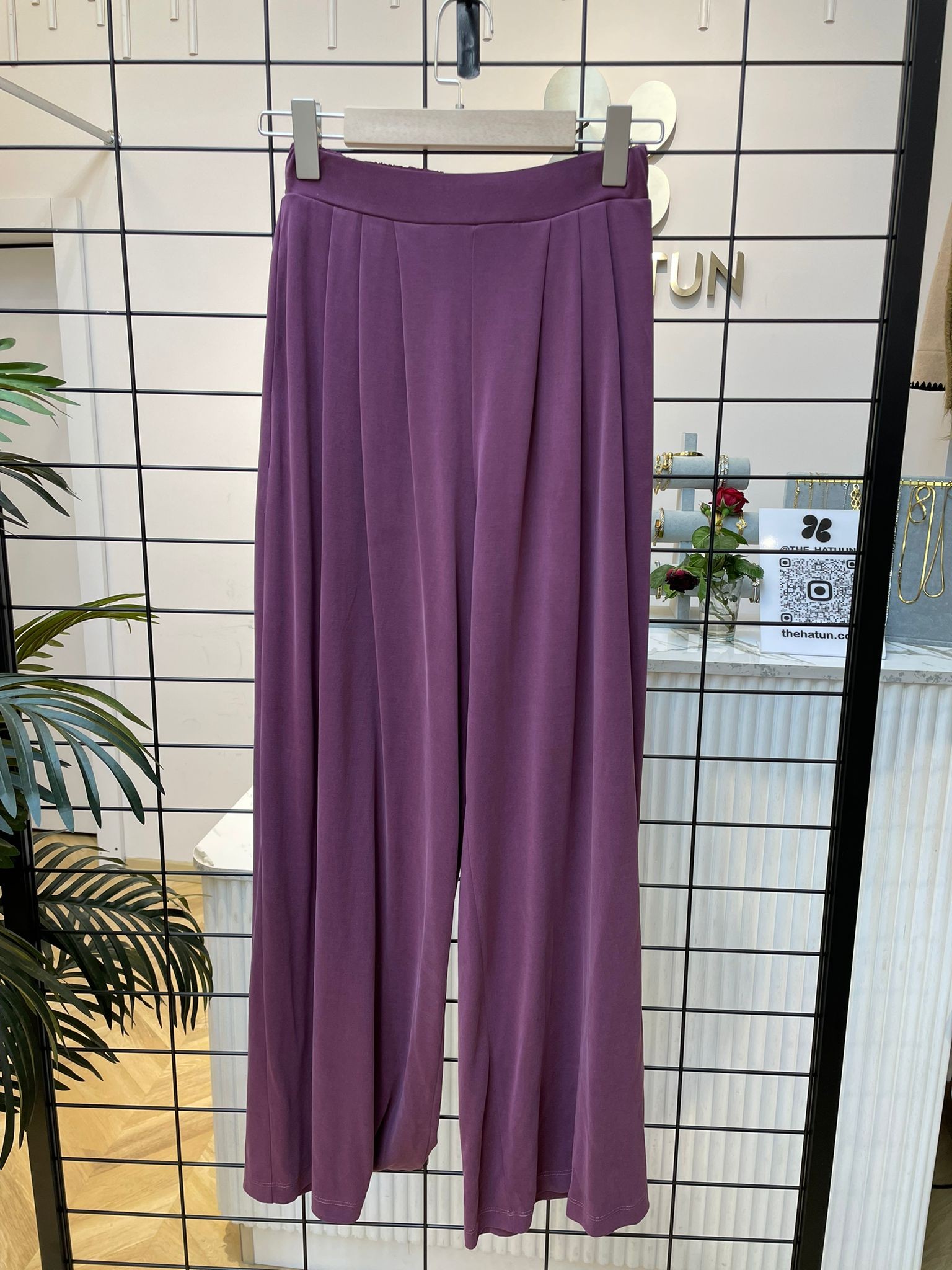 PİLELİ MODAL PANTOLON BORDO