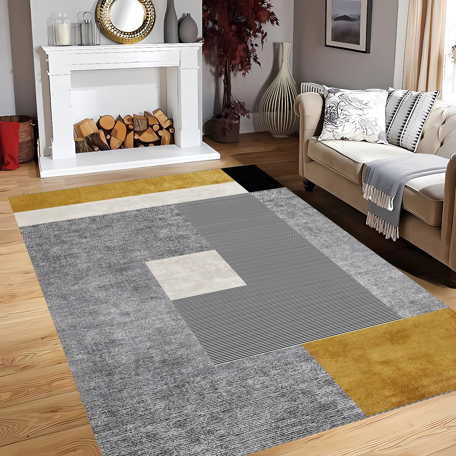 Şönil Dokuma Pamuklu Modern Halı PTLN 01153(01)