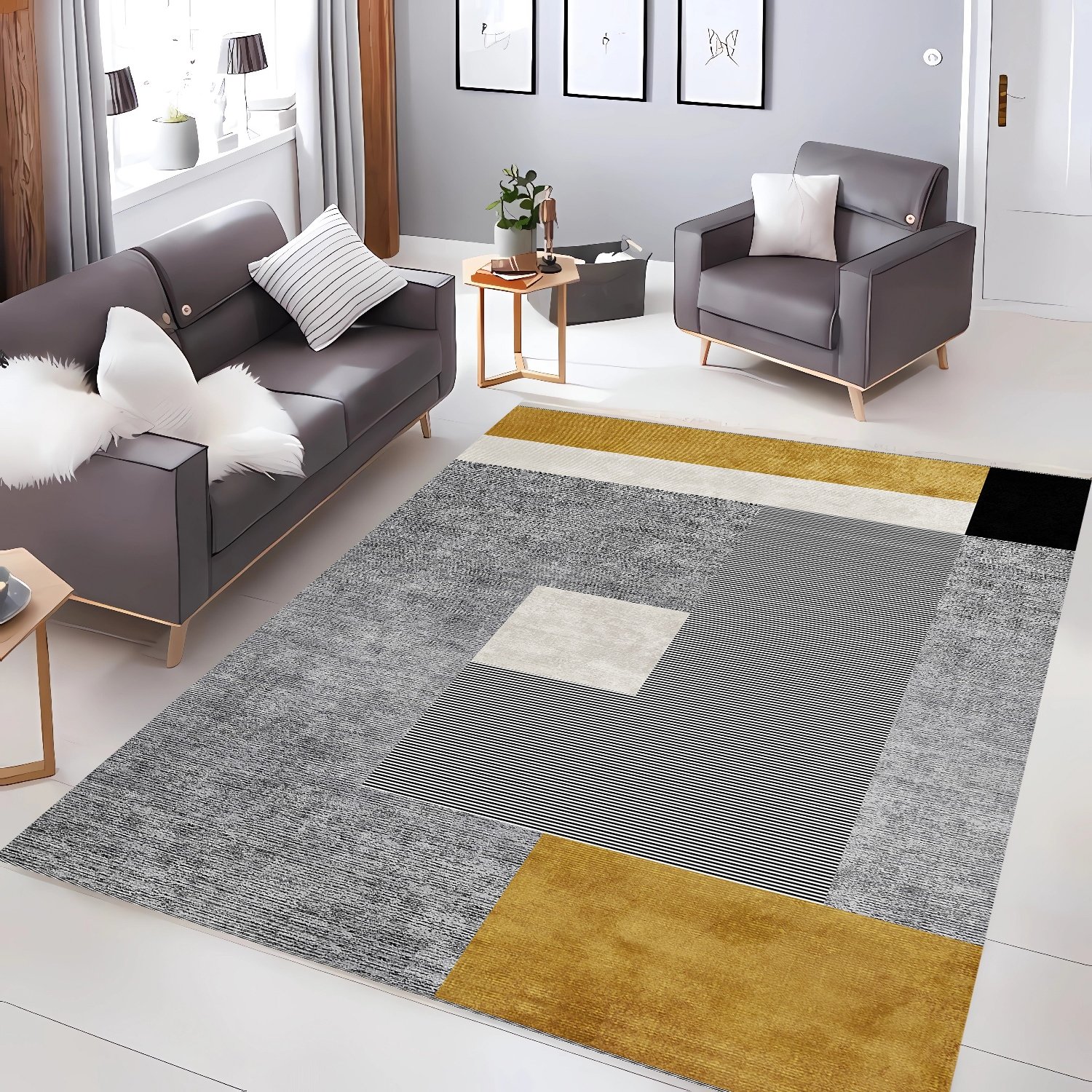 Şönil Dokuma Pamuklu Modern Halı PTLN 01153(01)