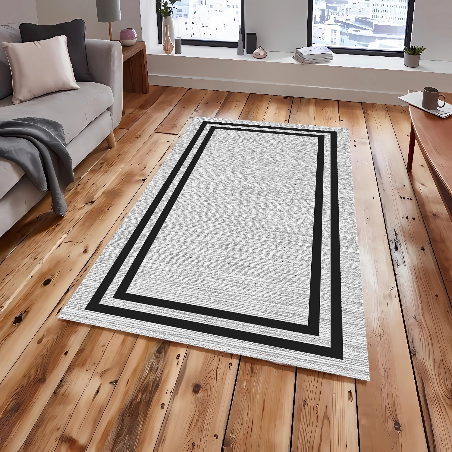 Şönil Dokuma Pamuklu Modern Halı PTLN 01274(00) Renk Varyantlı