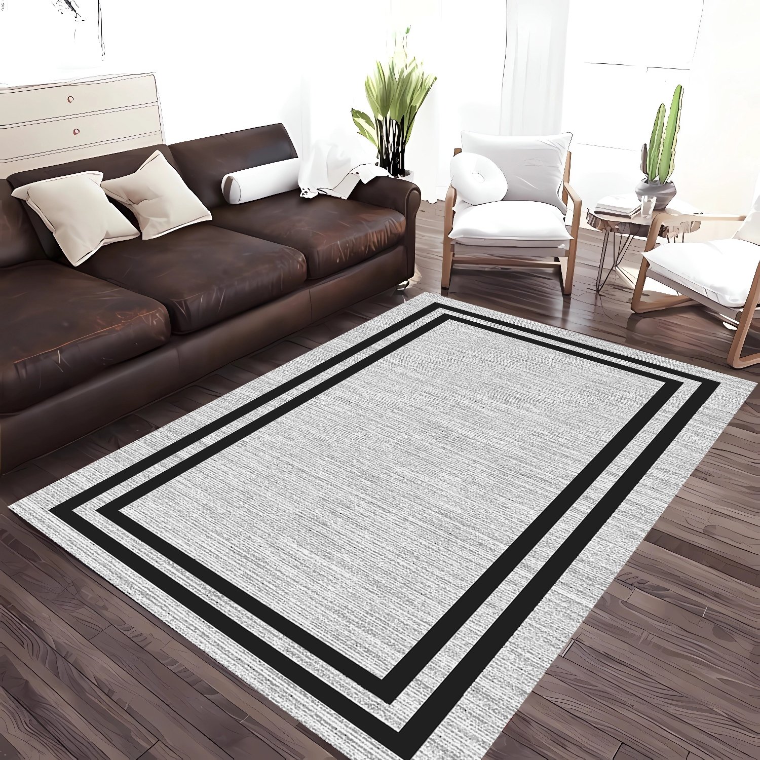 Şönil Dokuma Pamuklu Modern Halı PTLN 01274(00) Renk Varyantlı