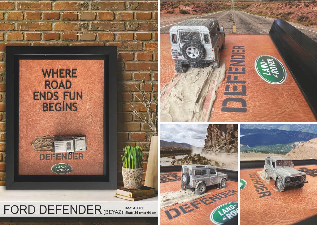 Ford Defender Araba Modern Tablo Beyaz