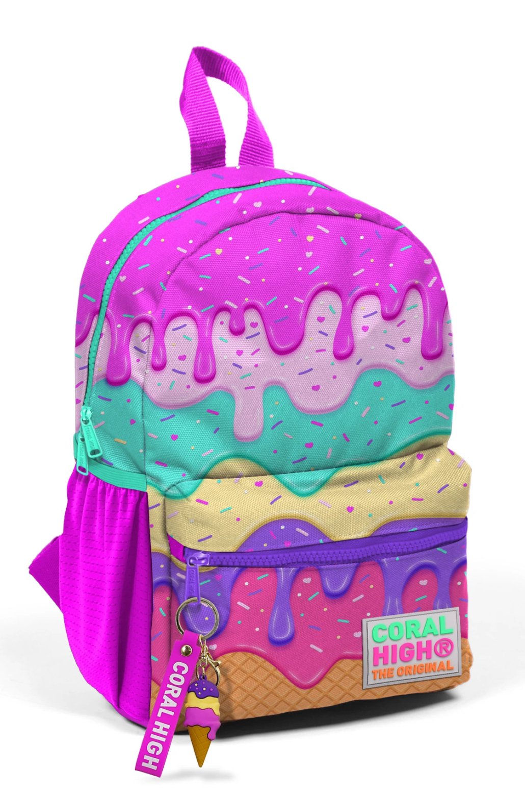 CORAL HİGH PEMBE DONDURMA DESENLİ 3'LÜ OKUL ÇANTA SETİ