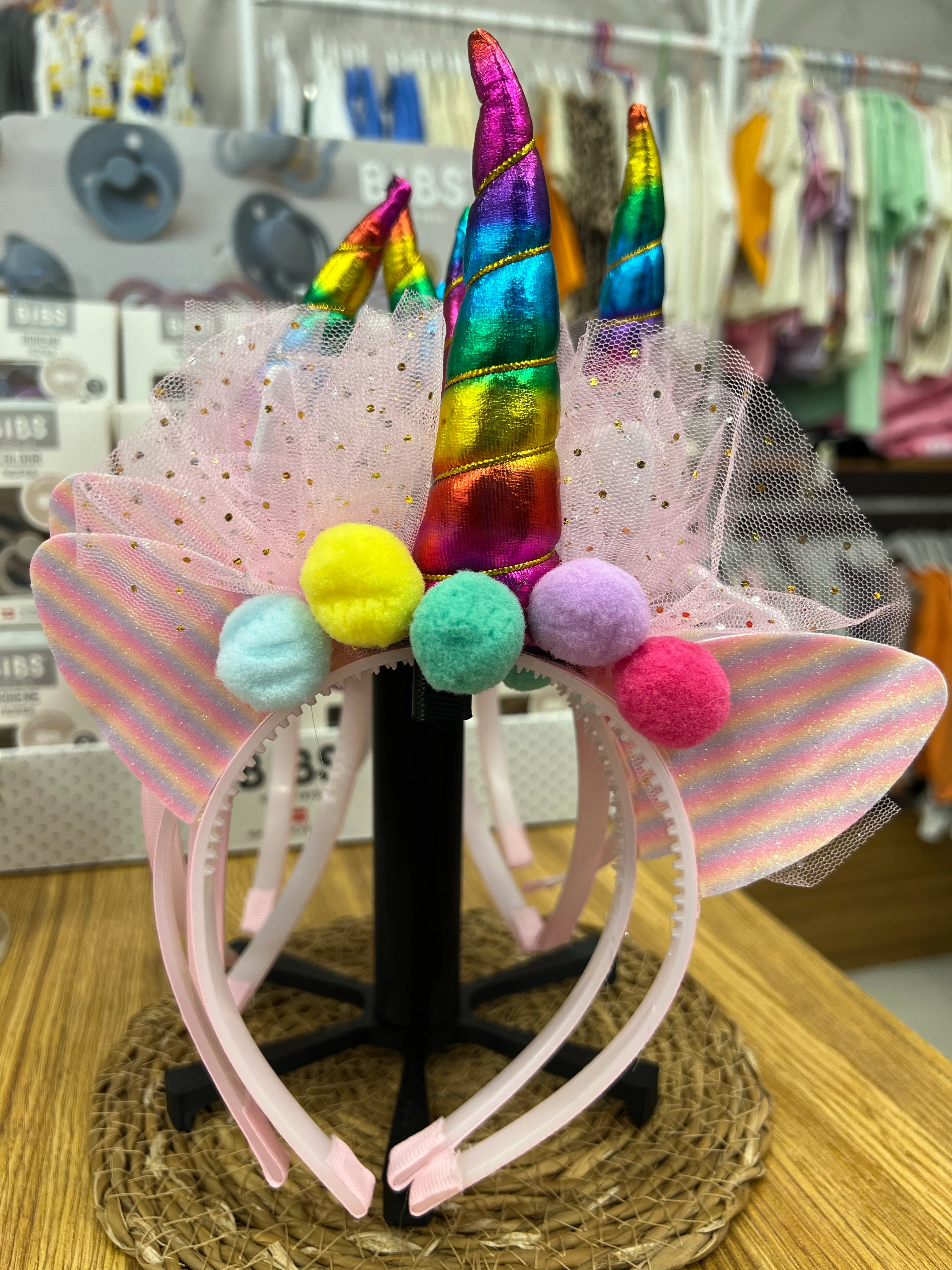 PonPon ve Tül Detaylı Unicorn Taç