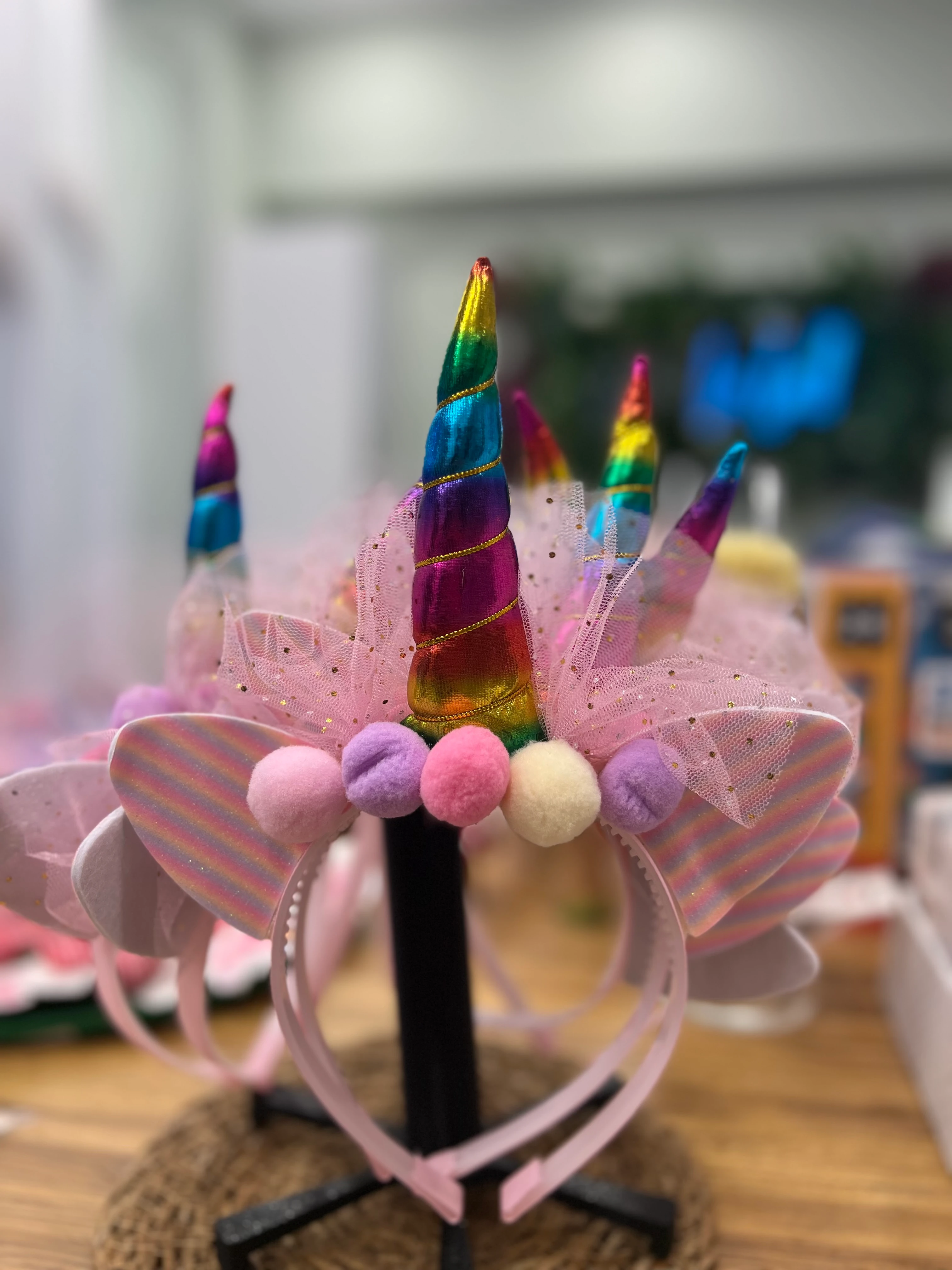 PonPon ve Tül Detaylı Unicorn Taç