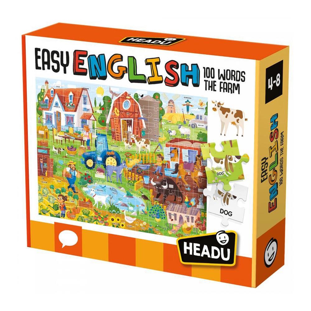 HEADU EASY ENGLISH 100 WORDS THE FARM PUZZLE (4-8) YAŞ