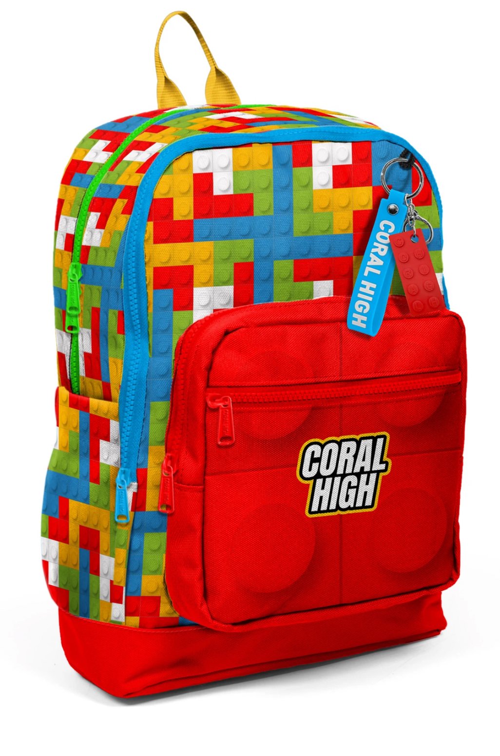 CORAL HİGH LEGO BLOK DESENLİ 3'LÜ OKUL ÇANTA SETİ