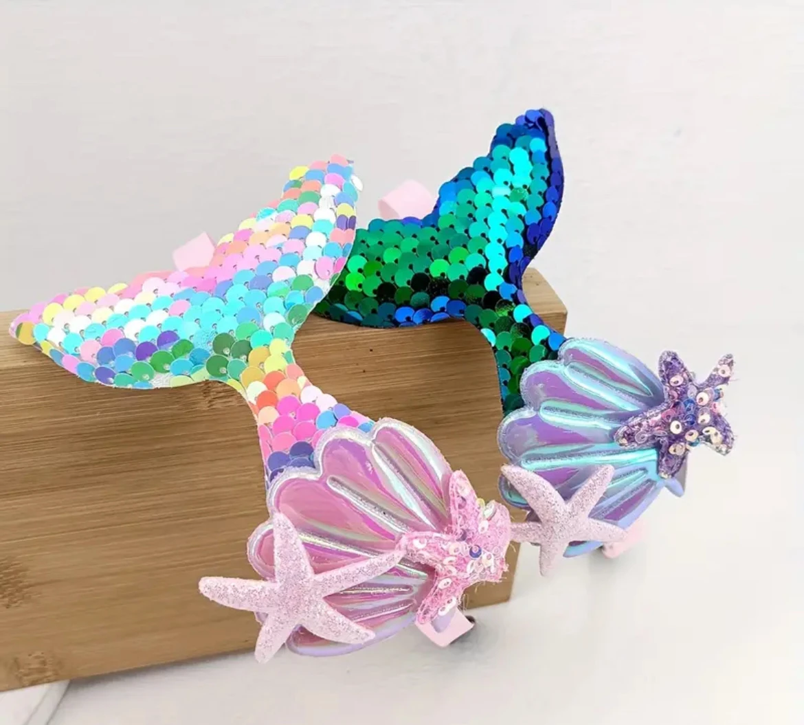 Deniz Kızı Parlak Pul İşlemeli Taç