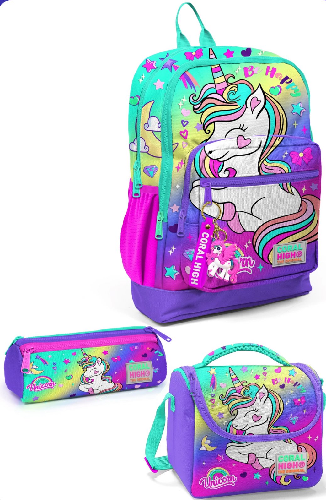 CORAL HİGH UNICORN 3'LÜ OKUL ÇANTA SETİ