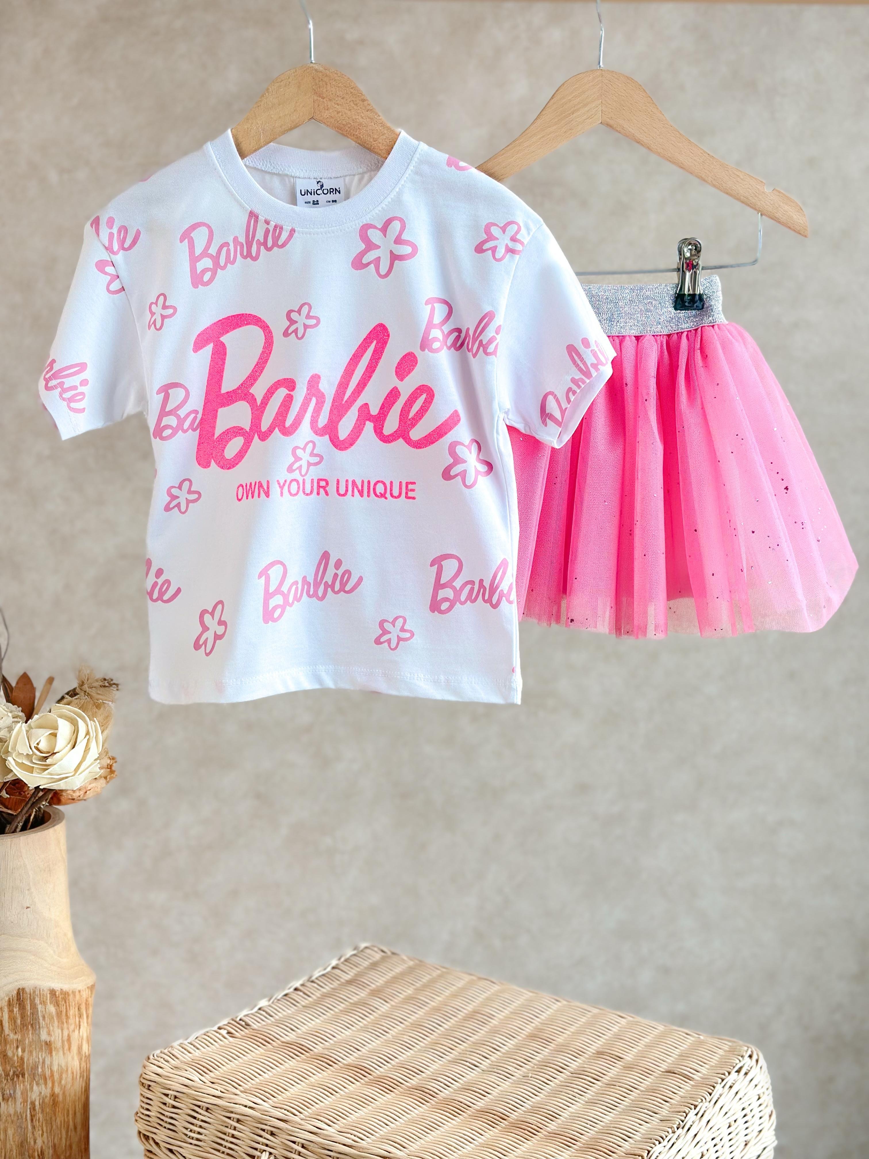 BARBİE TÜTÜLÜ ETEK/TSHİRT TAKIM