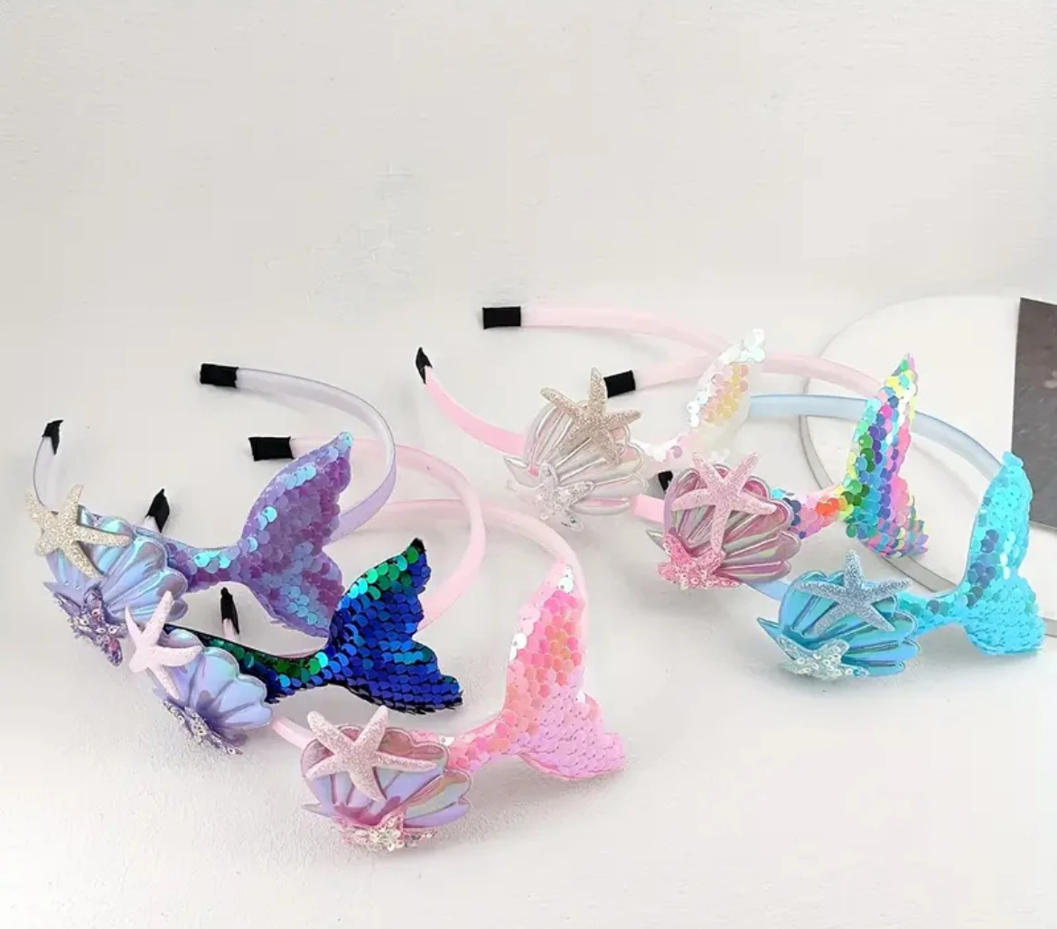 Deniz Kızı Parlak Pul İşlemeli Taç