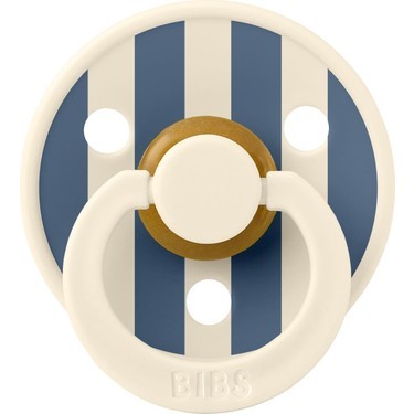 BIBS STUDİO COLOUR BLOCK KAUÇUK EMZİK - IVORY/ STEEL BLUE 6+ AY