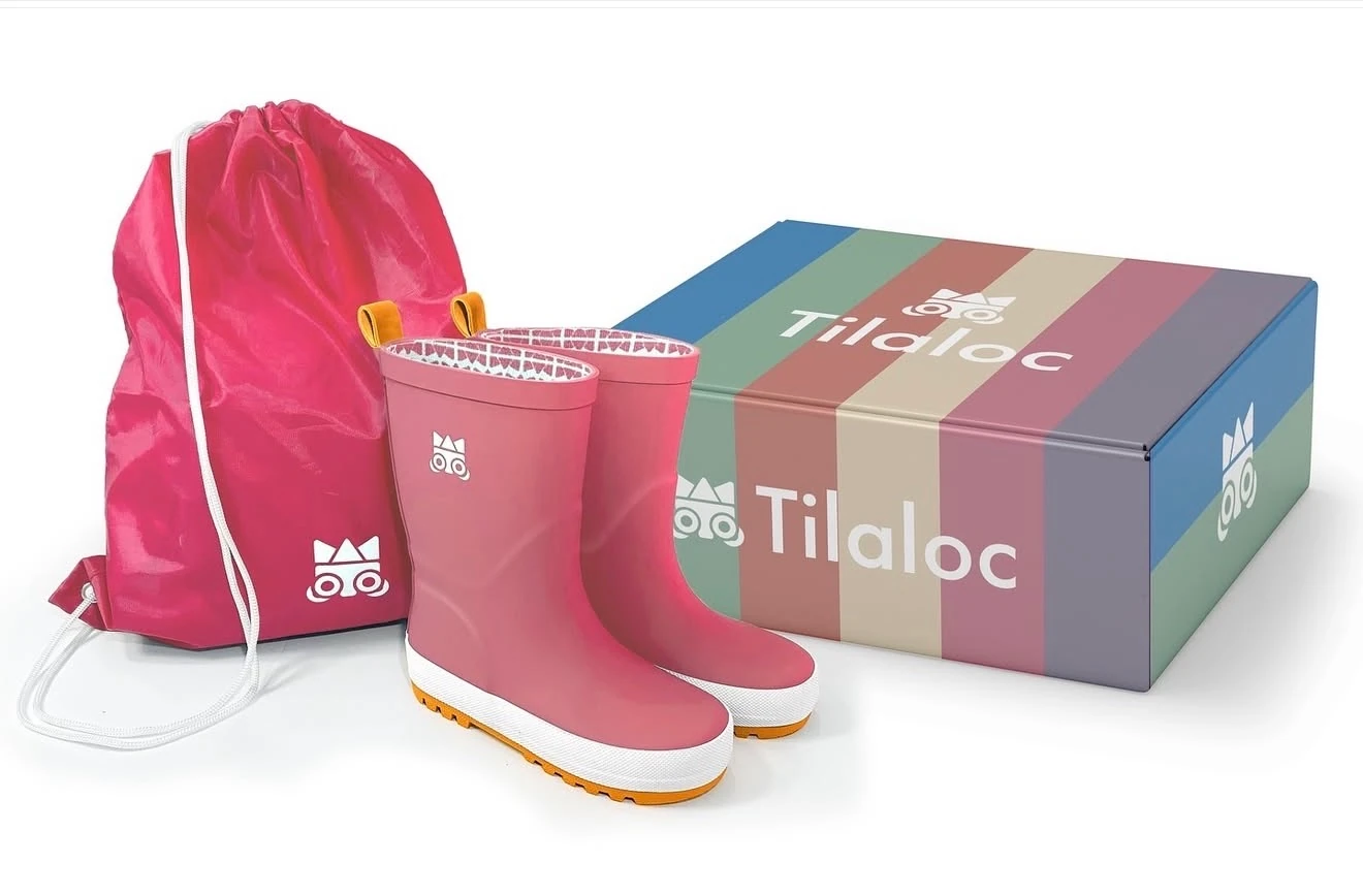 Tilaloc Su Geçirmez Organik Yağmur Botu - Pembe