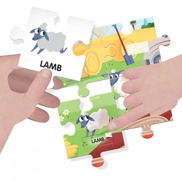 HEADU EASY ENGLISH 100 WORDS THE FARM PUZZLE (4-8) YAŞ