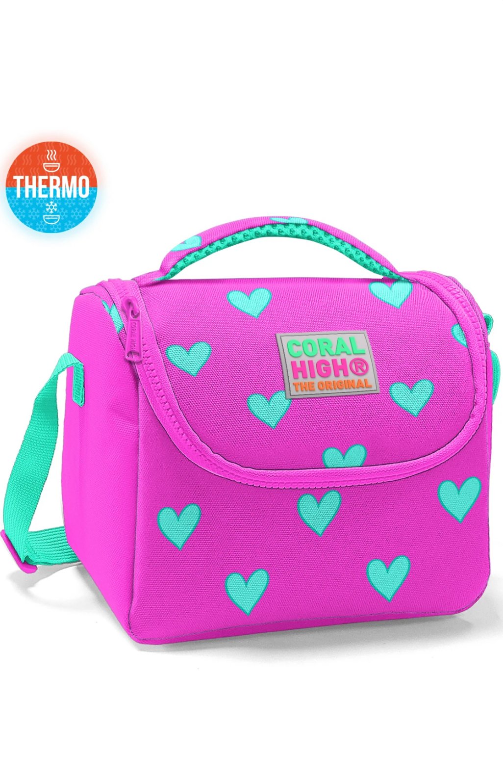 CORAL HİGH NEON KALP DESEN 3'LÜ OKUL ÇANTA SETİ