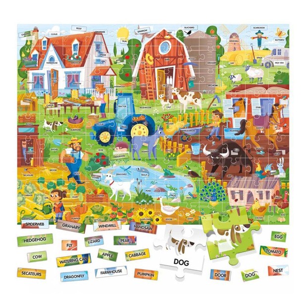 HEADU EASY ENGLISH 100 WORDS THE FARM PUZZLE (4-8) YAŞ