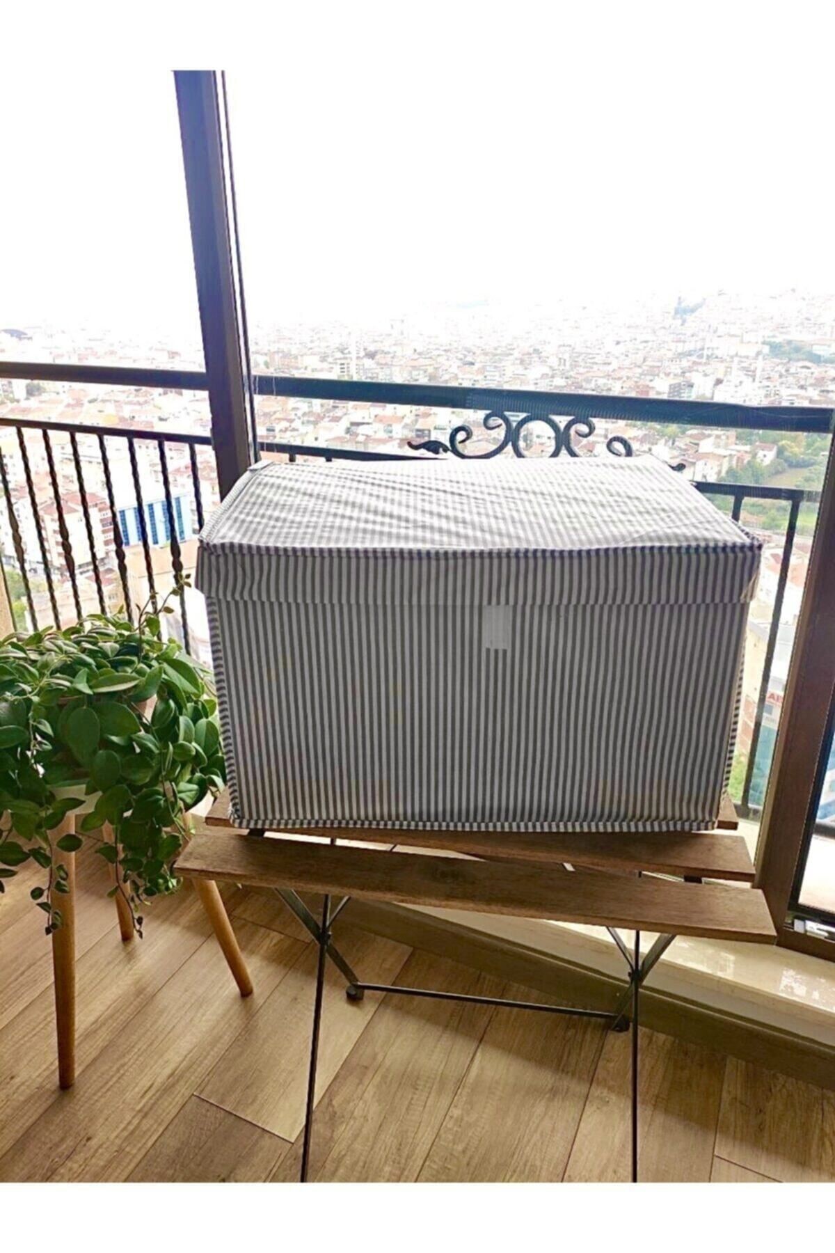 5 Adet - Kapaklı Çok Amaçlı Çamaşır-saklama-düzenleme Vb Hurç, Kutu 50x40x30 - Maxi Kutu - Gri
