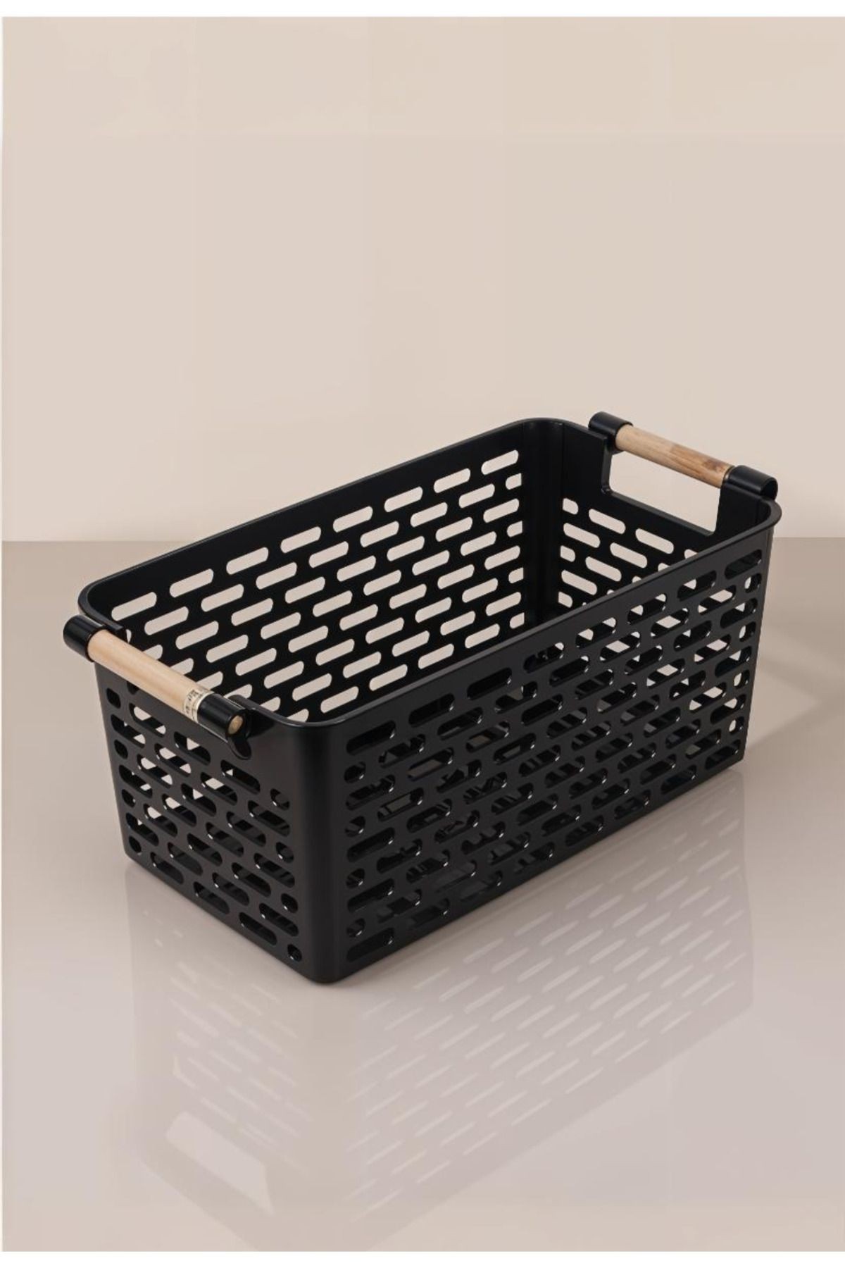 Çok Amaçlı Şık Organizer Plastik Sepet, Buzdolabı ve Banyo Organizer, 5lt, 27x15x12cm, Siyah image