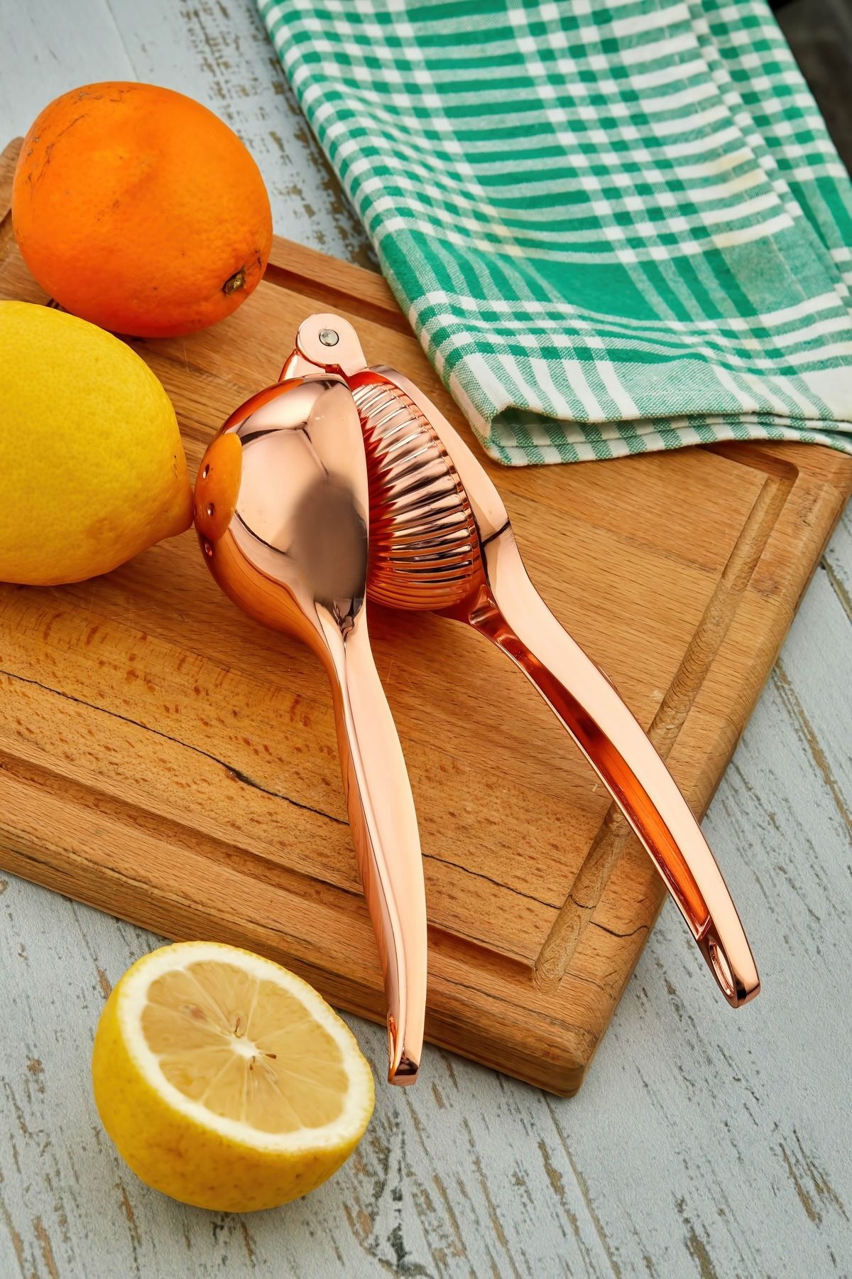 Premium Rose Gold Limon Sıkacağı Lüks Narenciye Sıkacağı Bakır Kaplama