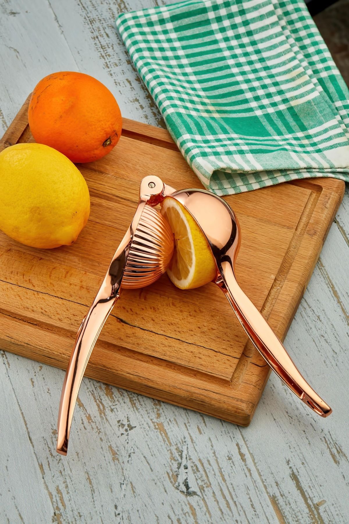 Premium Rose Gold Limon Sıkacağı Lüks Narenciye Sıkacağı Bakır Kaplama