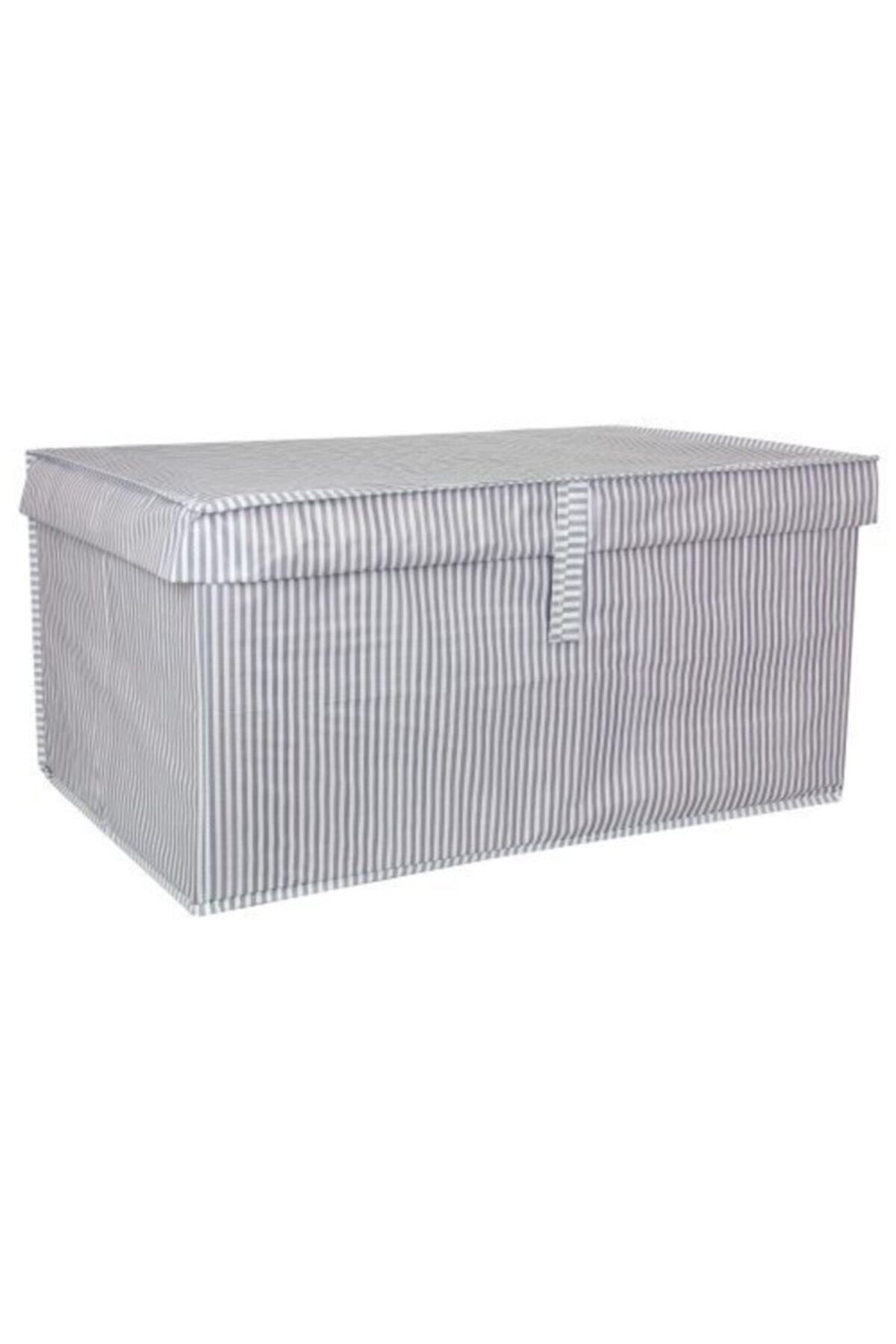 Kapaklı Çok Amaçlı (çamaşır-saklama-düzenleme Vb.) Hurç, Kutu 60x40x30 - Mega Boy Kutu - Gri
