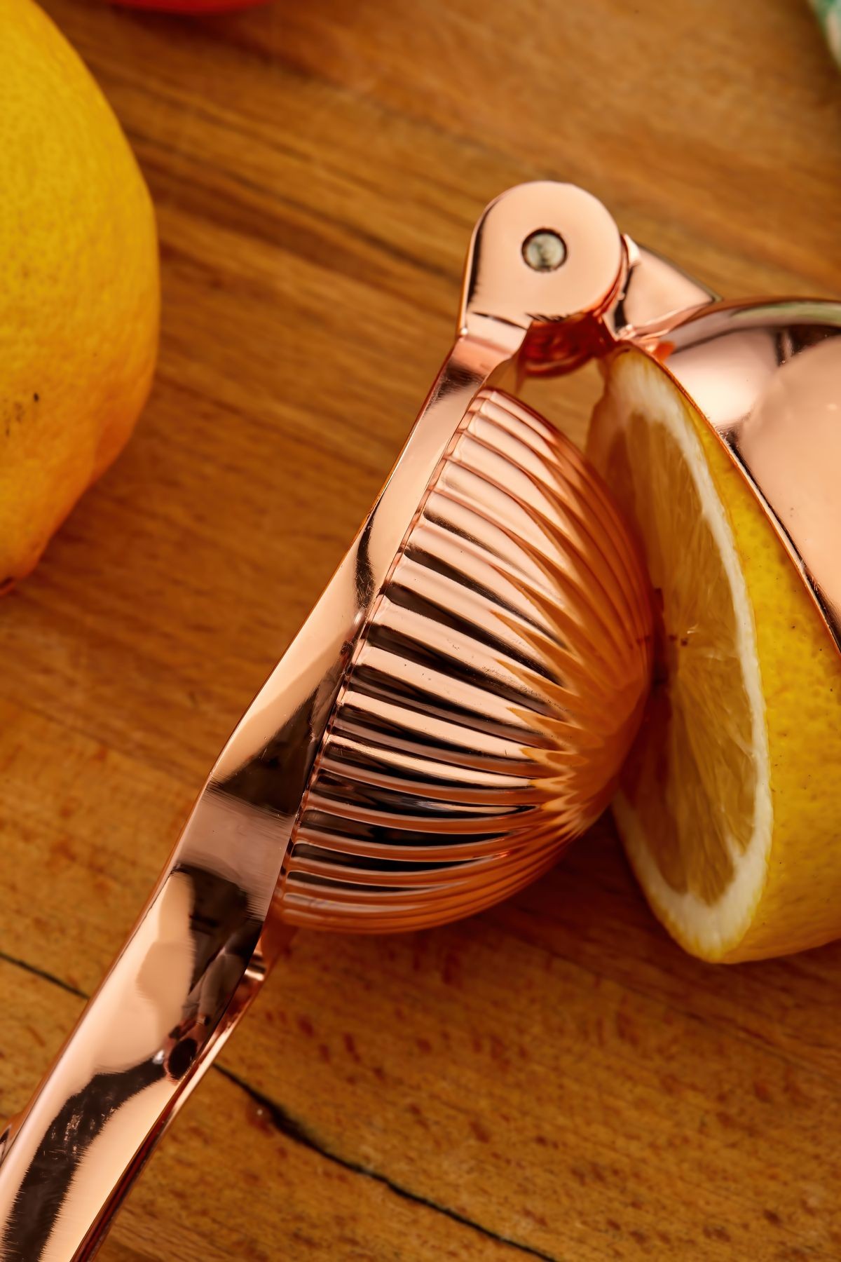 Premium Rose Gold Limon Sıkacağı Lüks Narenciye Sıkacağı Bakır Kaplama