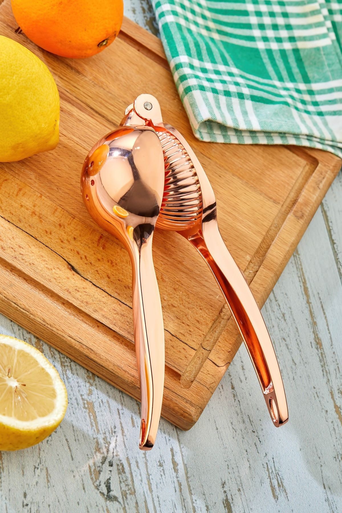 Premium Rose Gold Limon Sıkacağı Lüks Narenciye Sıkacağı Bakır Kaplama