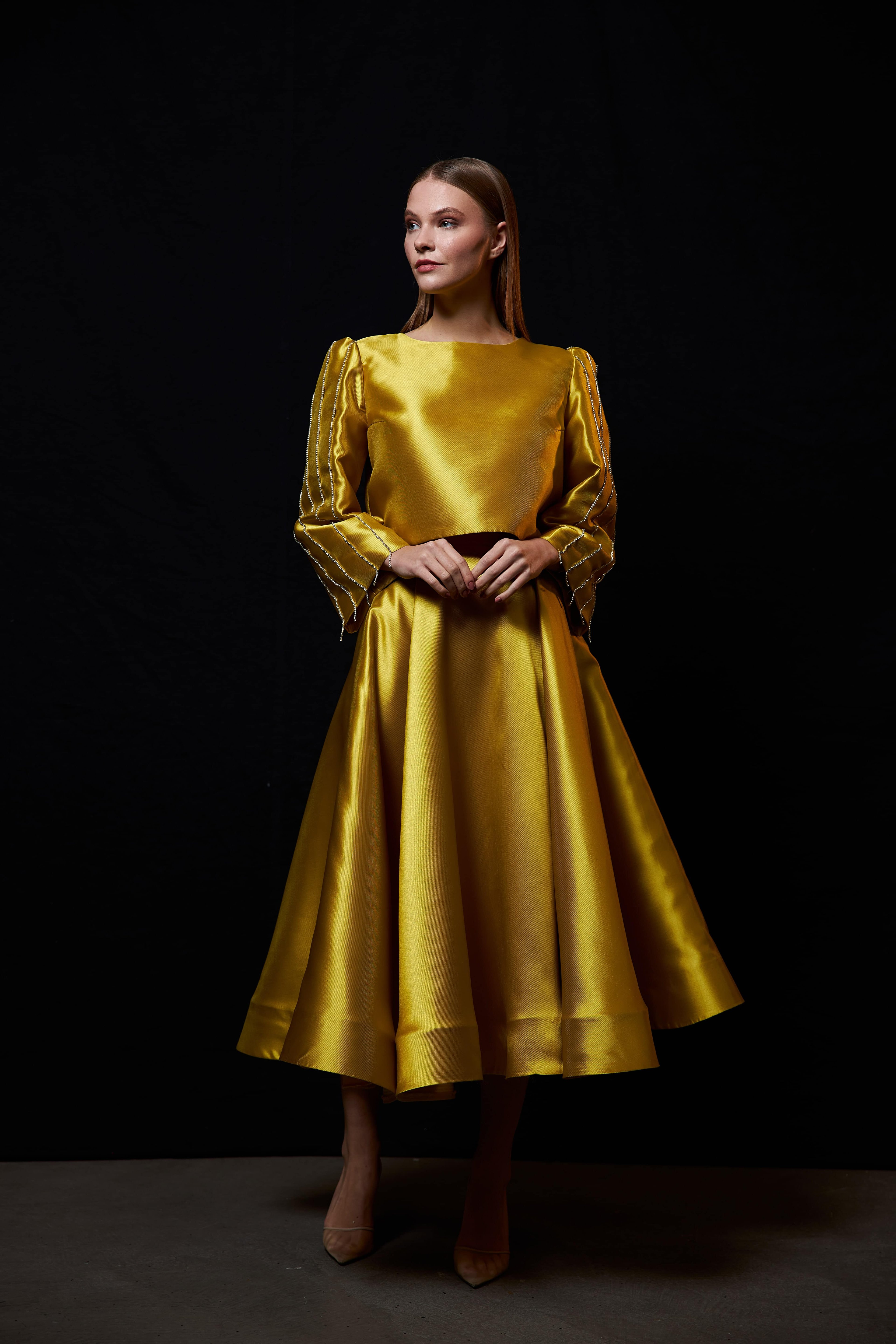 Veronika Takım Abiye - Mustard Color