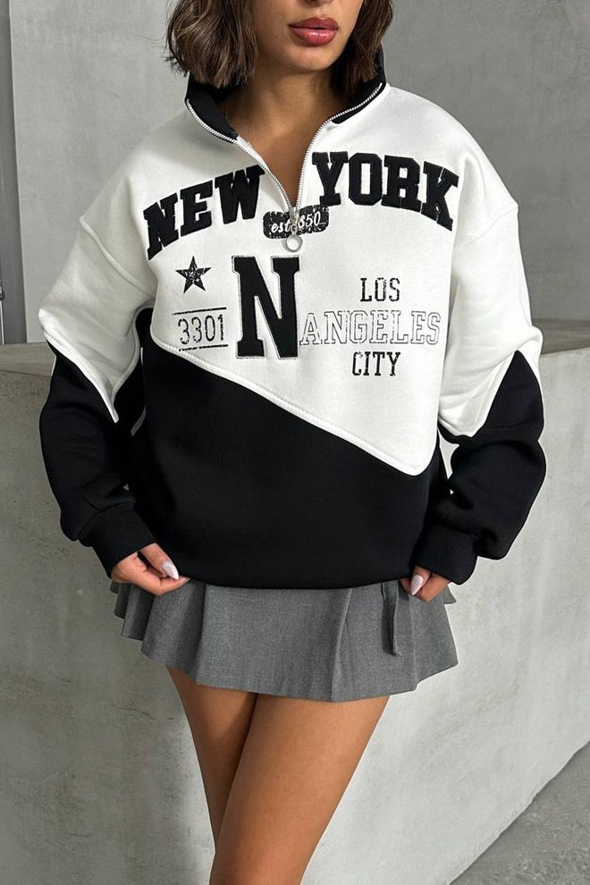 Fermuarlı New York Sweatshirt