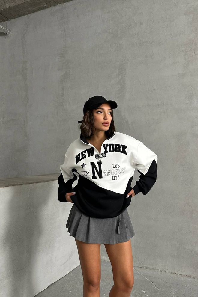 Fermuarlı New York Sweatshirt