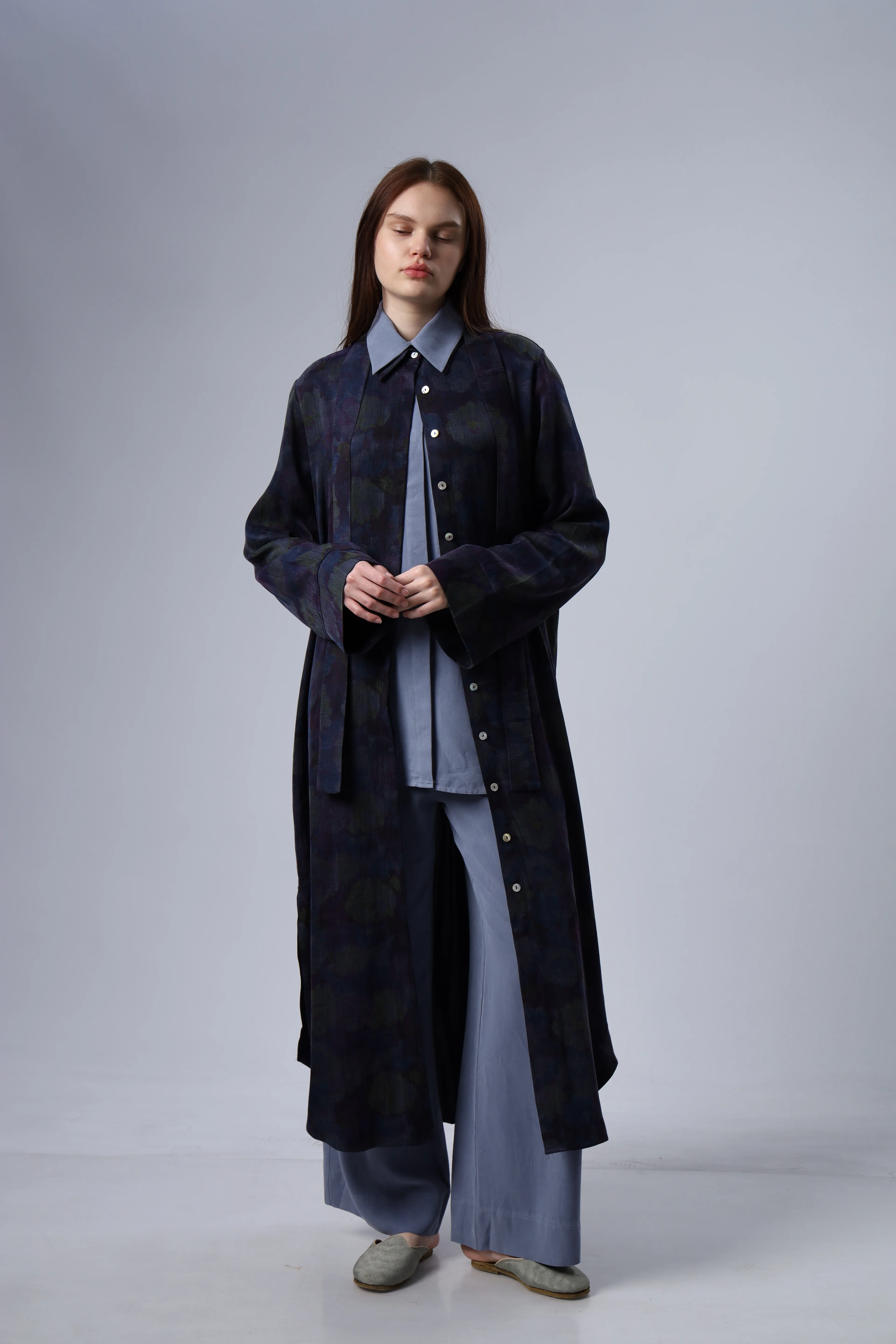 "Limited Edition Collection"  DESENLİ  İPEK CUPRA GÖMLEK ELBİSE (ÖN SİPARİŞ)