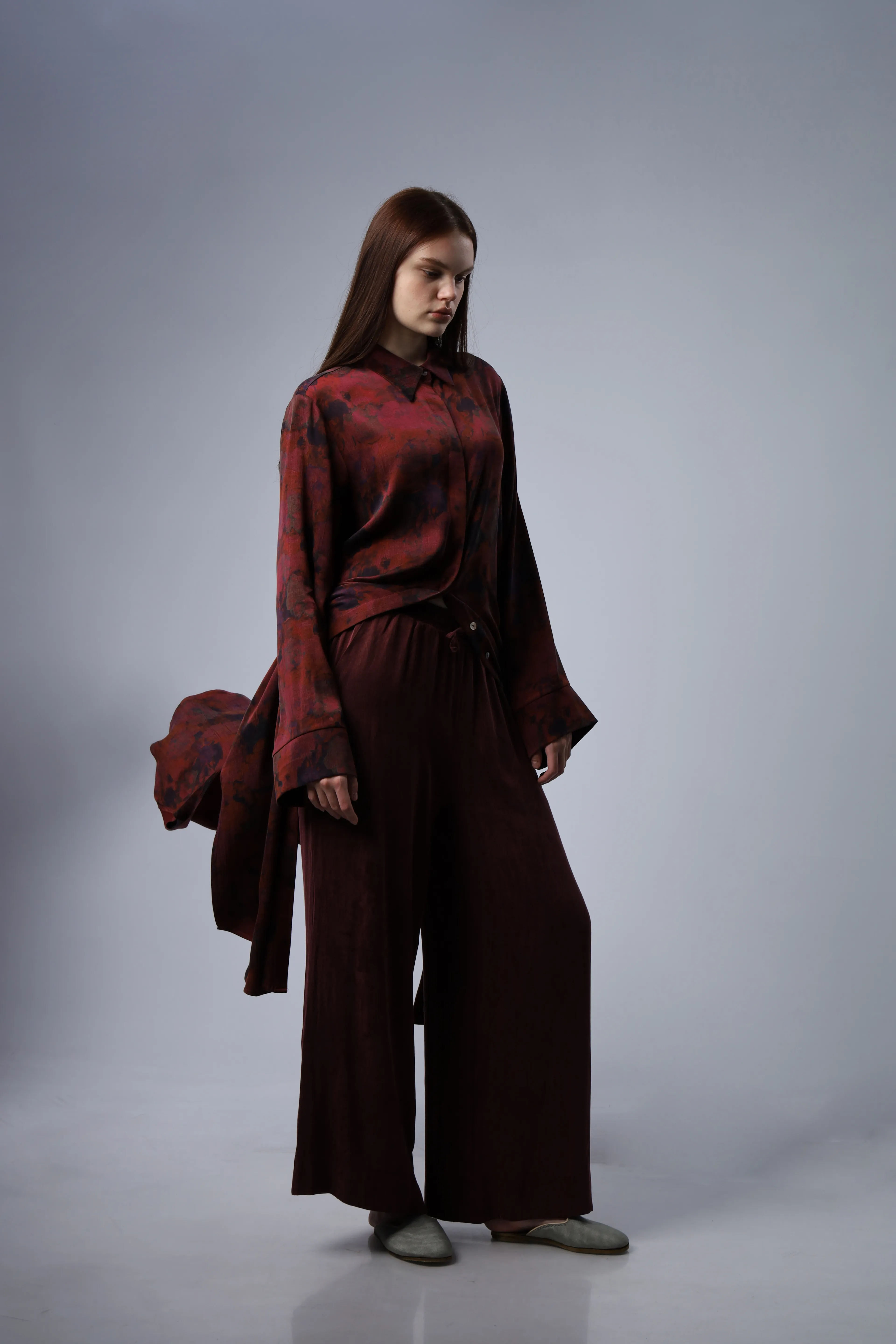 "Limited Edition Collection" DESENLİ İPEK CUPRA GÖMLEK ELBİSE (ÖN SİPARİŞ)