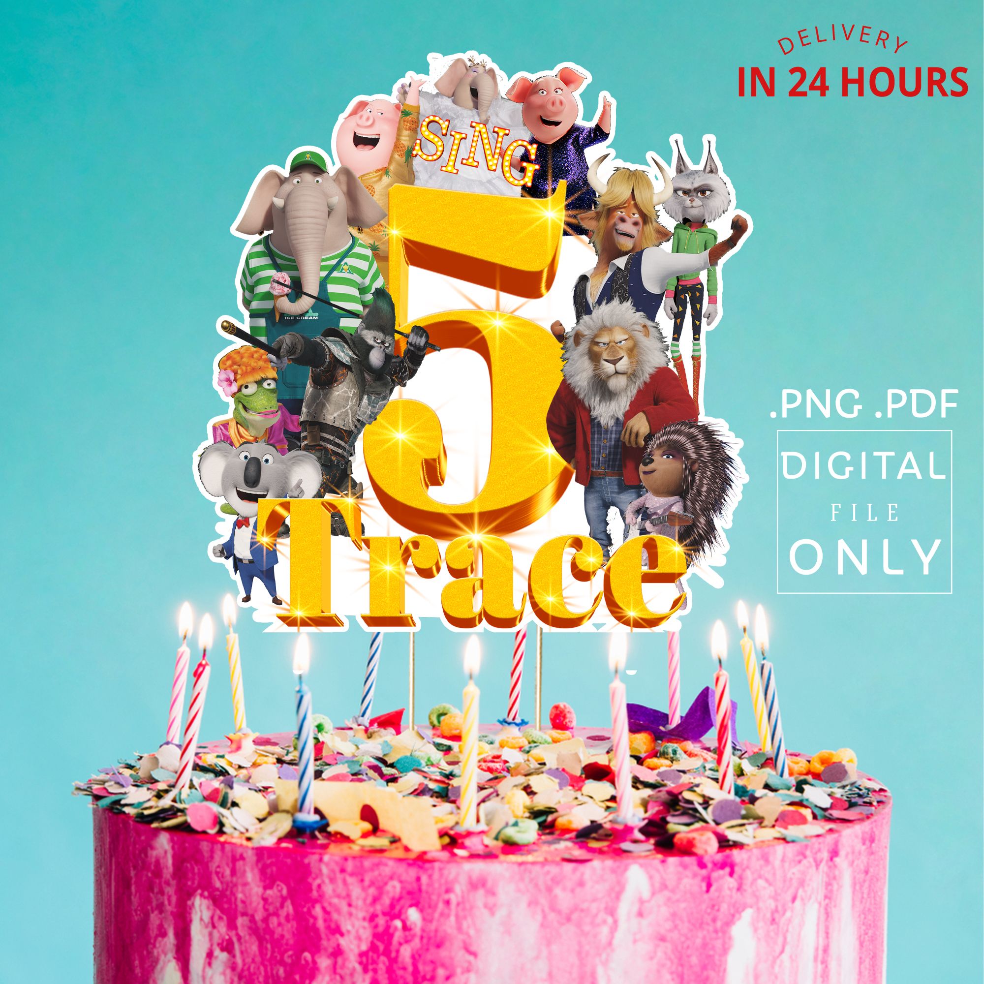 Sing 2 Printable Birthday Cake Topper