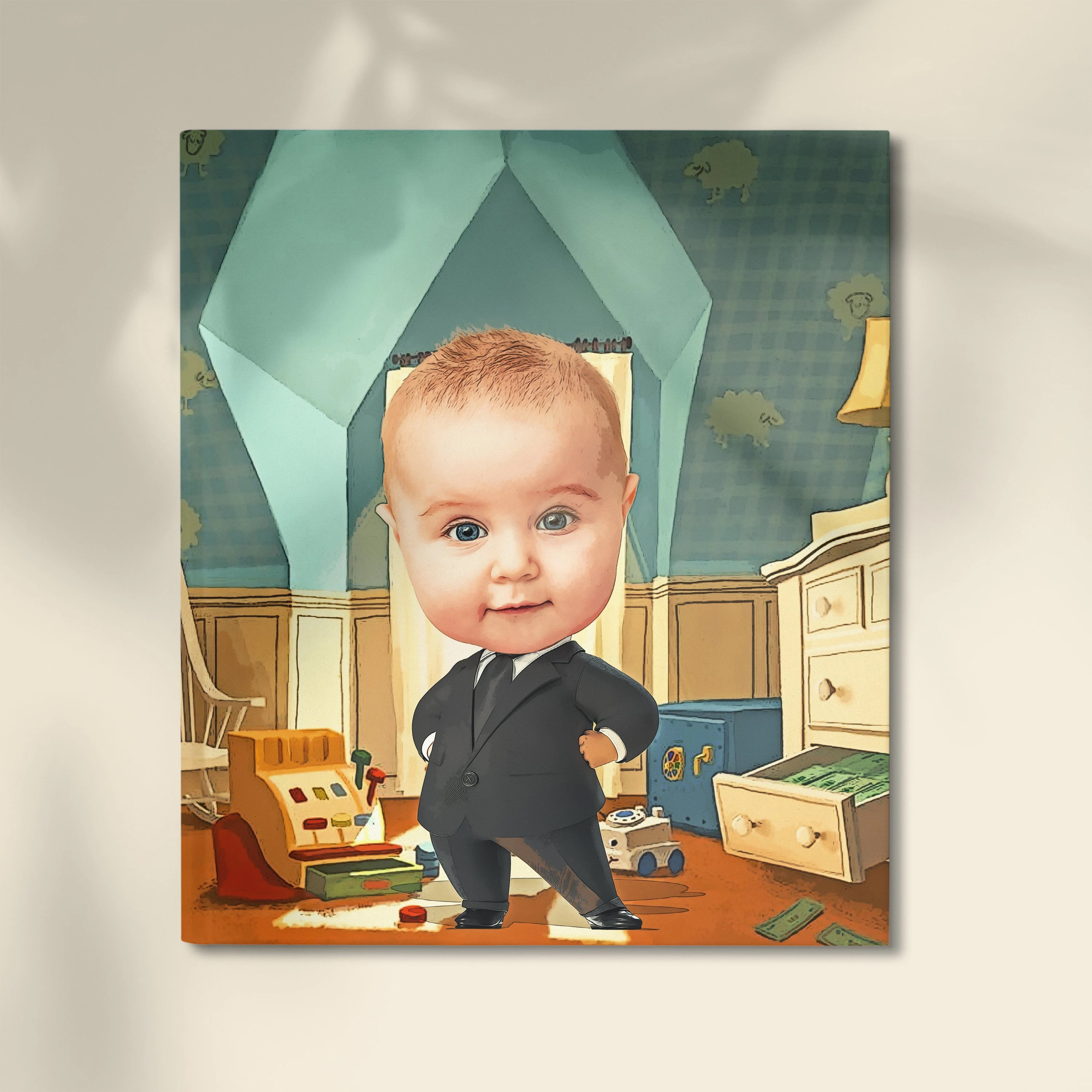 Boss Kids Personalized Portrait, Custom Boss Baby Caricature, Digital File Only