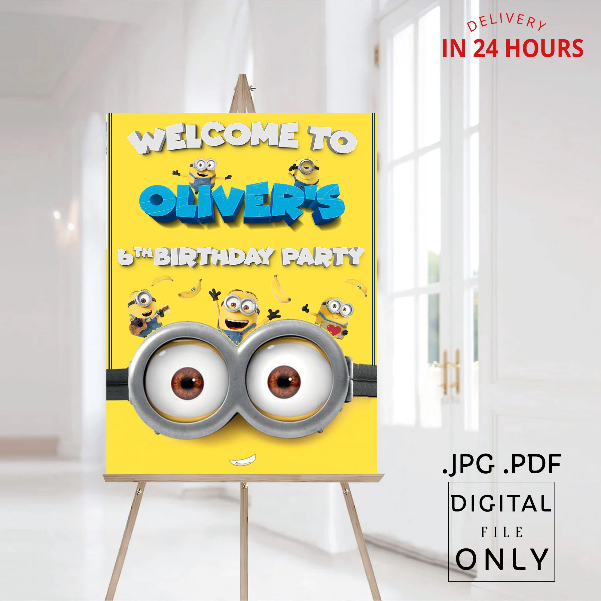 Minions Birthday Welcome Sign Digital File