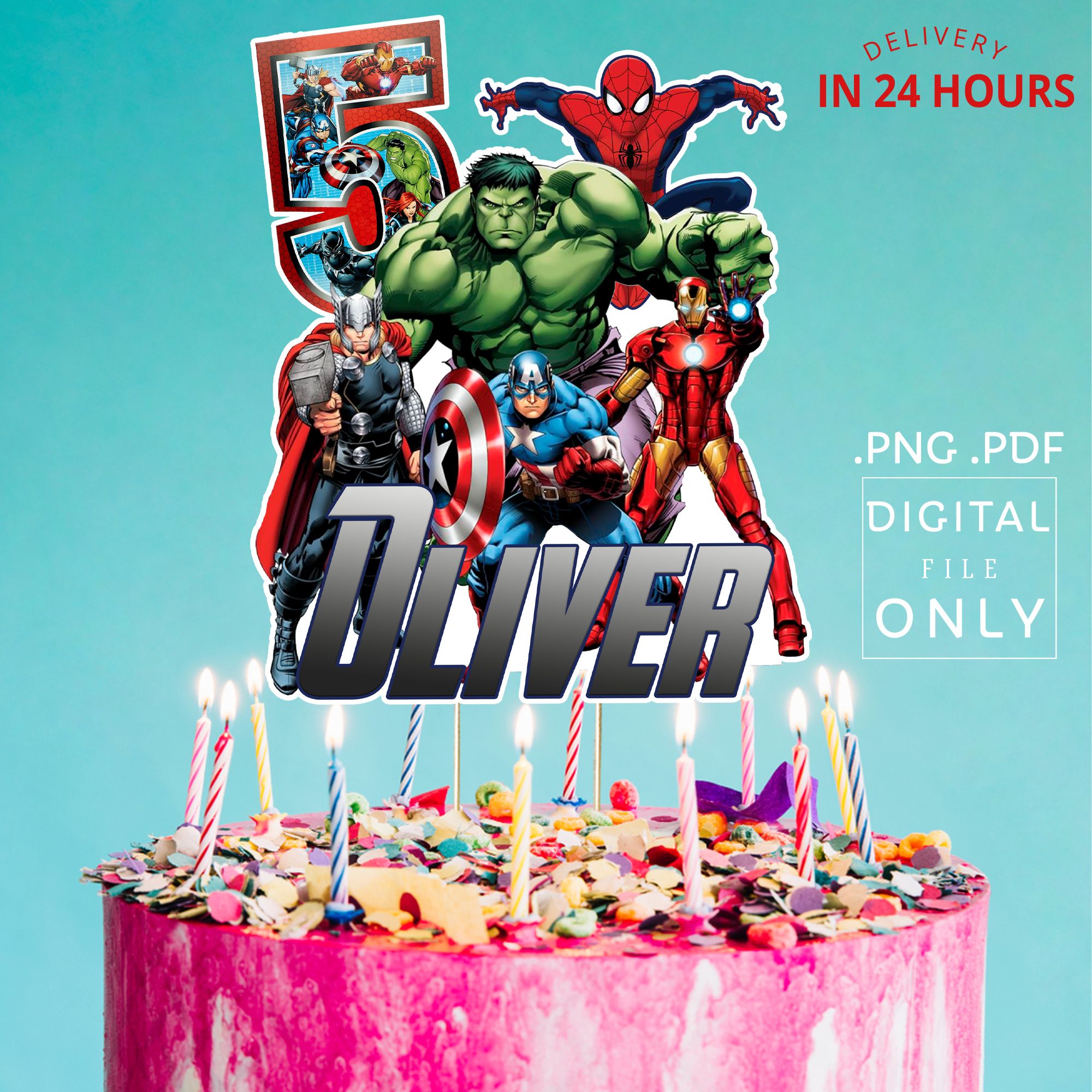 Printable Avengers Birthday Cake Topper