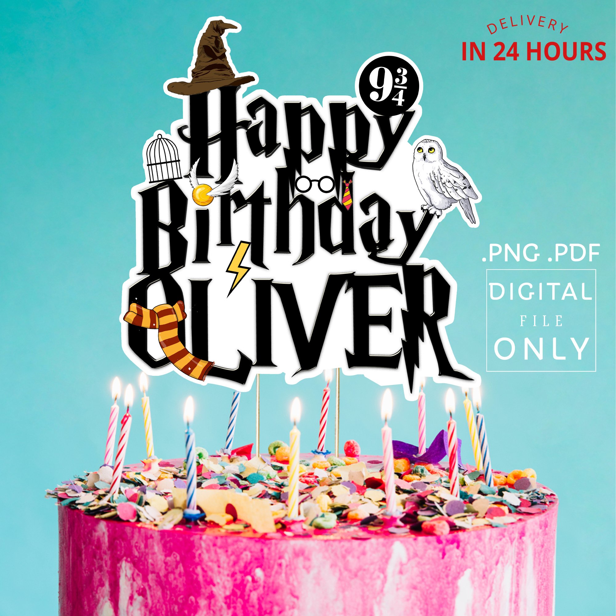 Printable Wizard Birthday Cake Topper