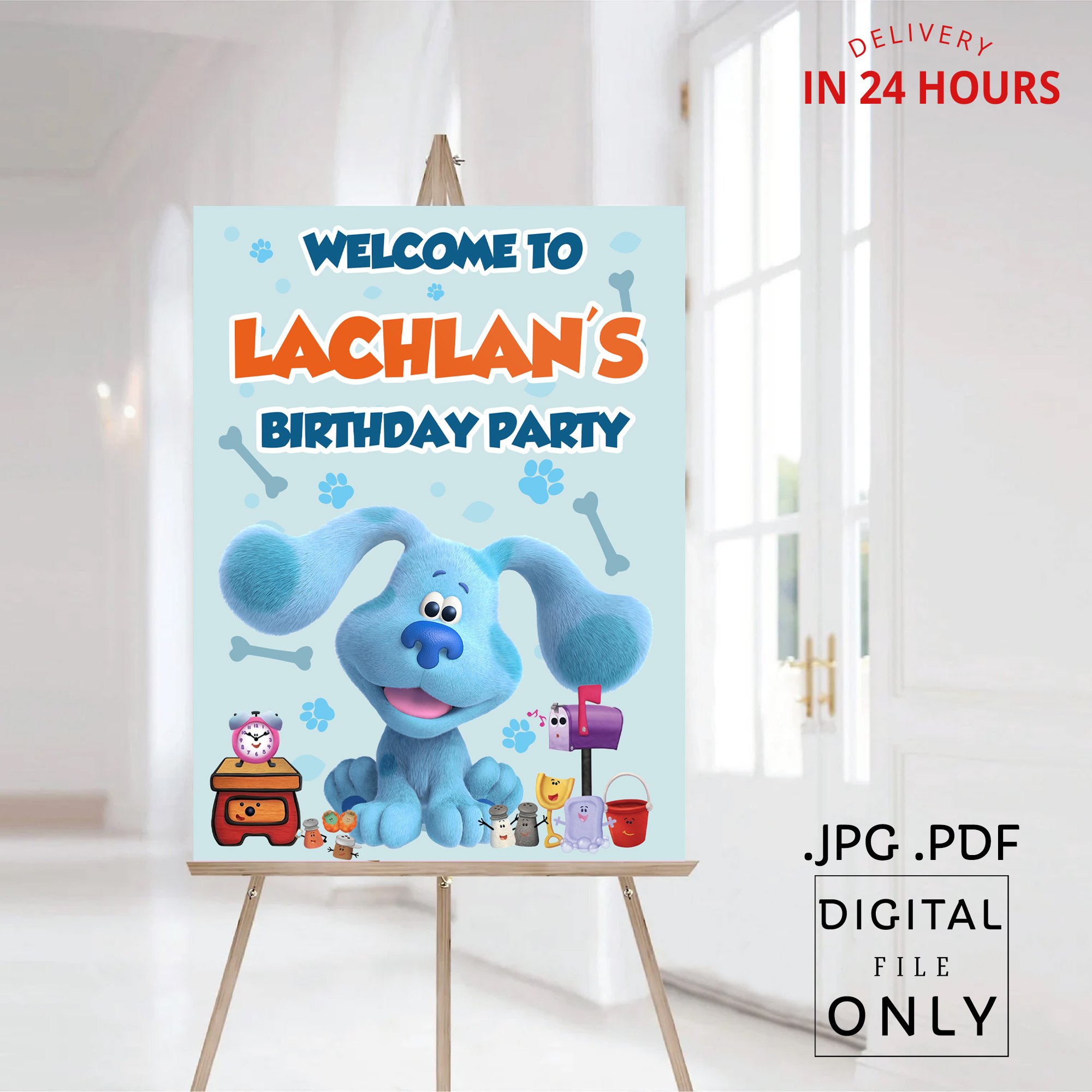 Blue's Clues Birthday Welcome Sign Digital File