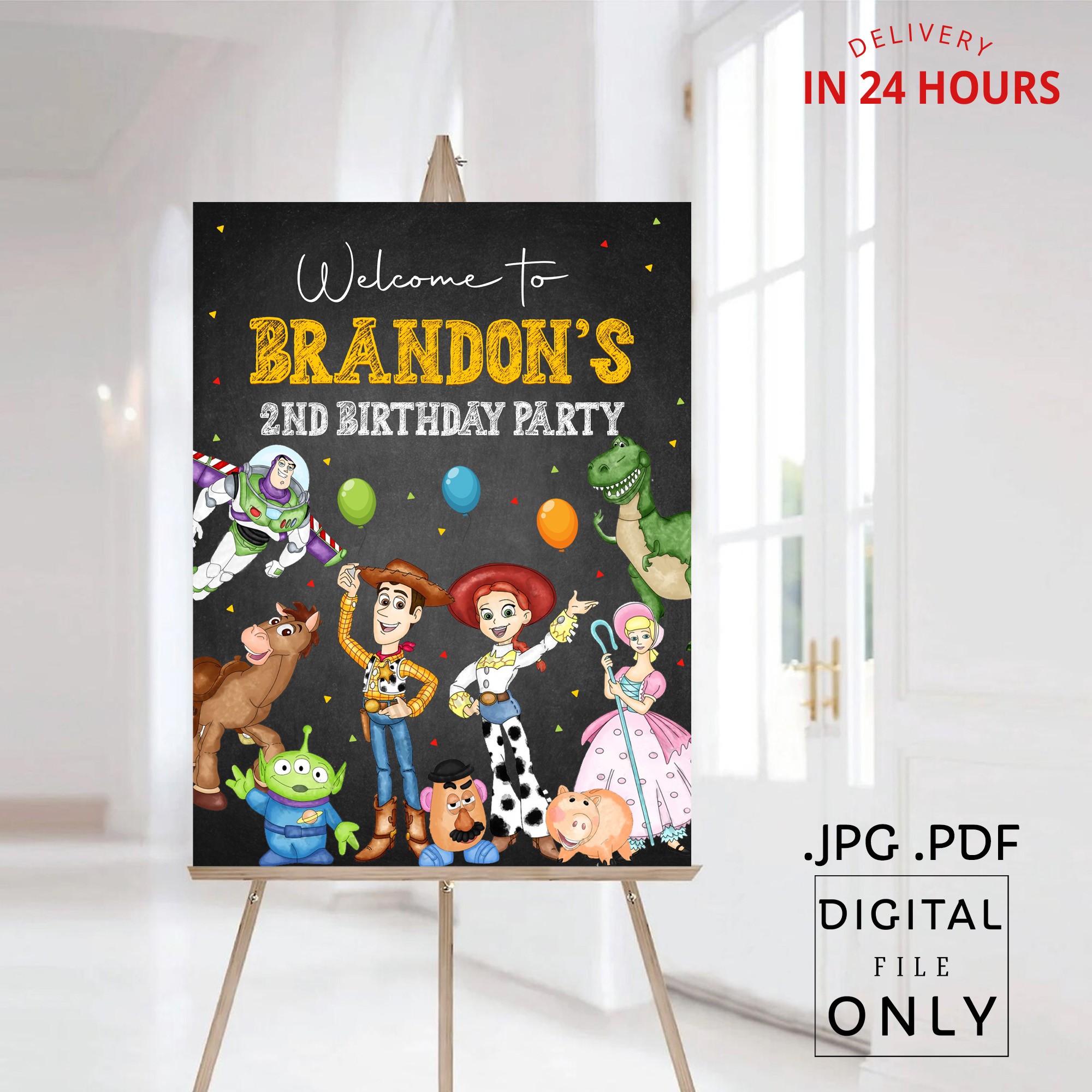 Printable Toy Story Birthday Welcome Sign Digital File