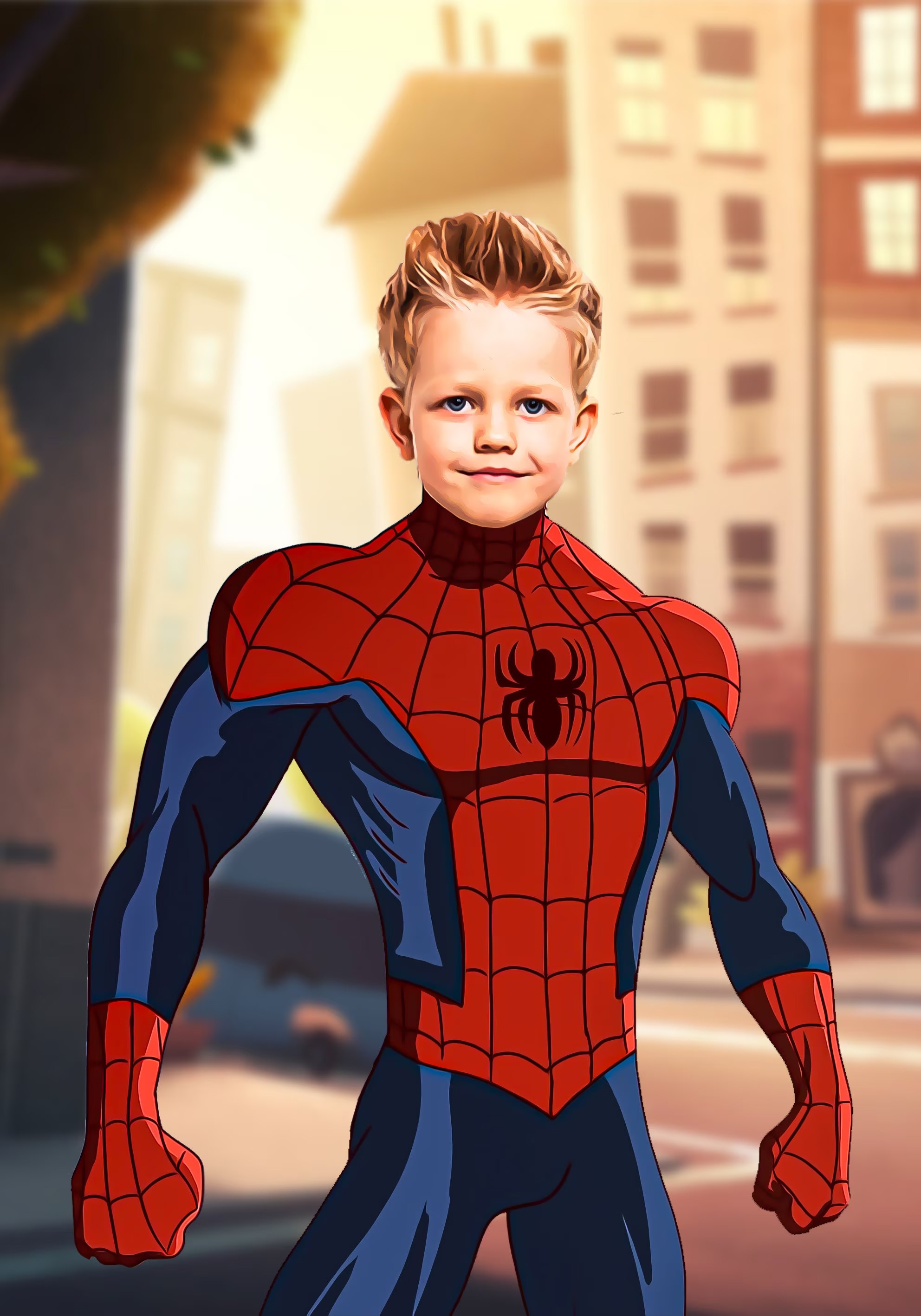 Spiderman Kids Custom Portrait,Get Your Own Superhero Portrait from your photo,Digital File Only