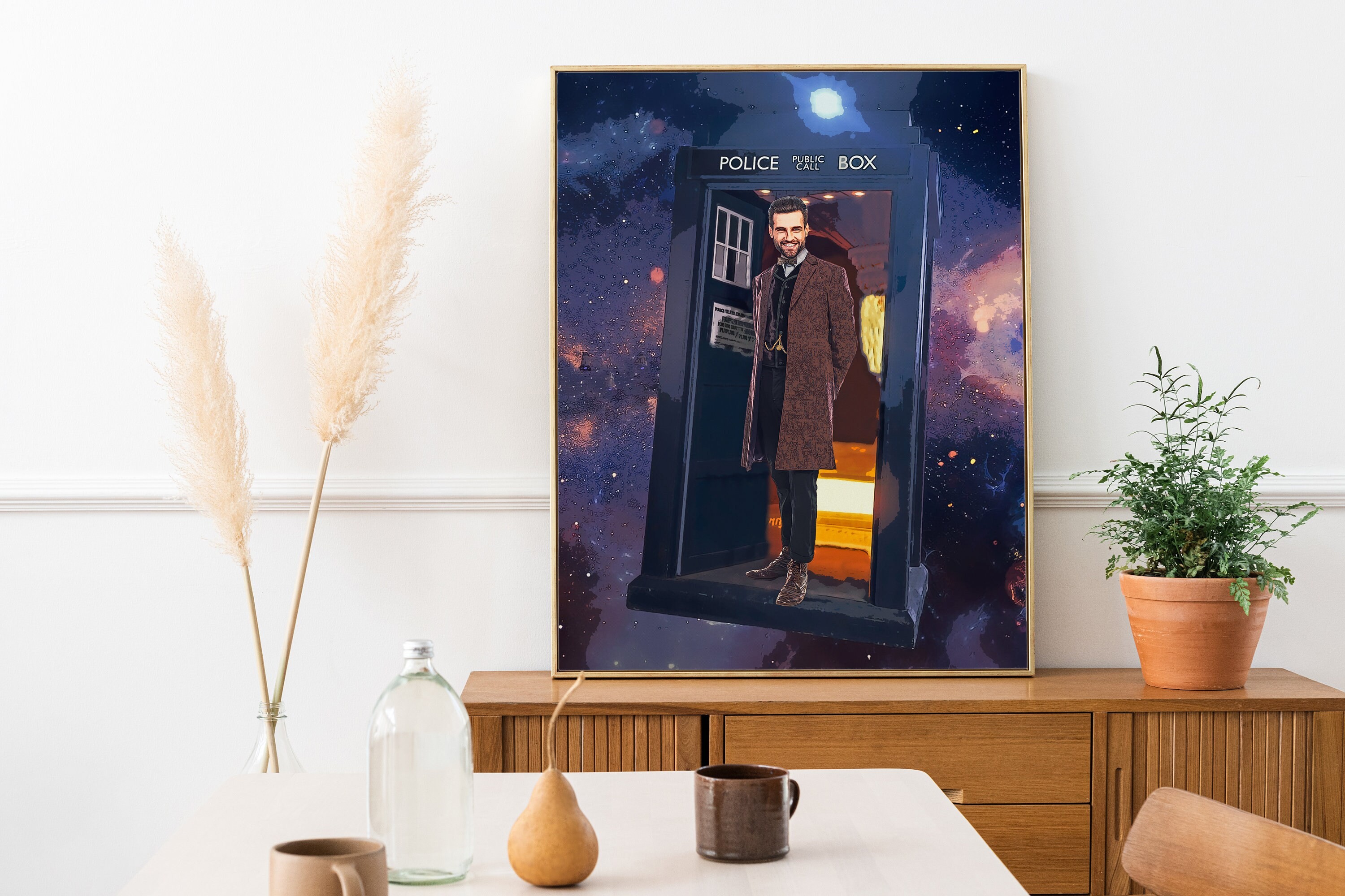 Dr Who Custom Portrait,Get Your Own Dr Who Portrait from your photo, Dr Who portrait Digital File Only