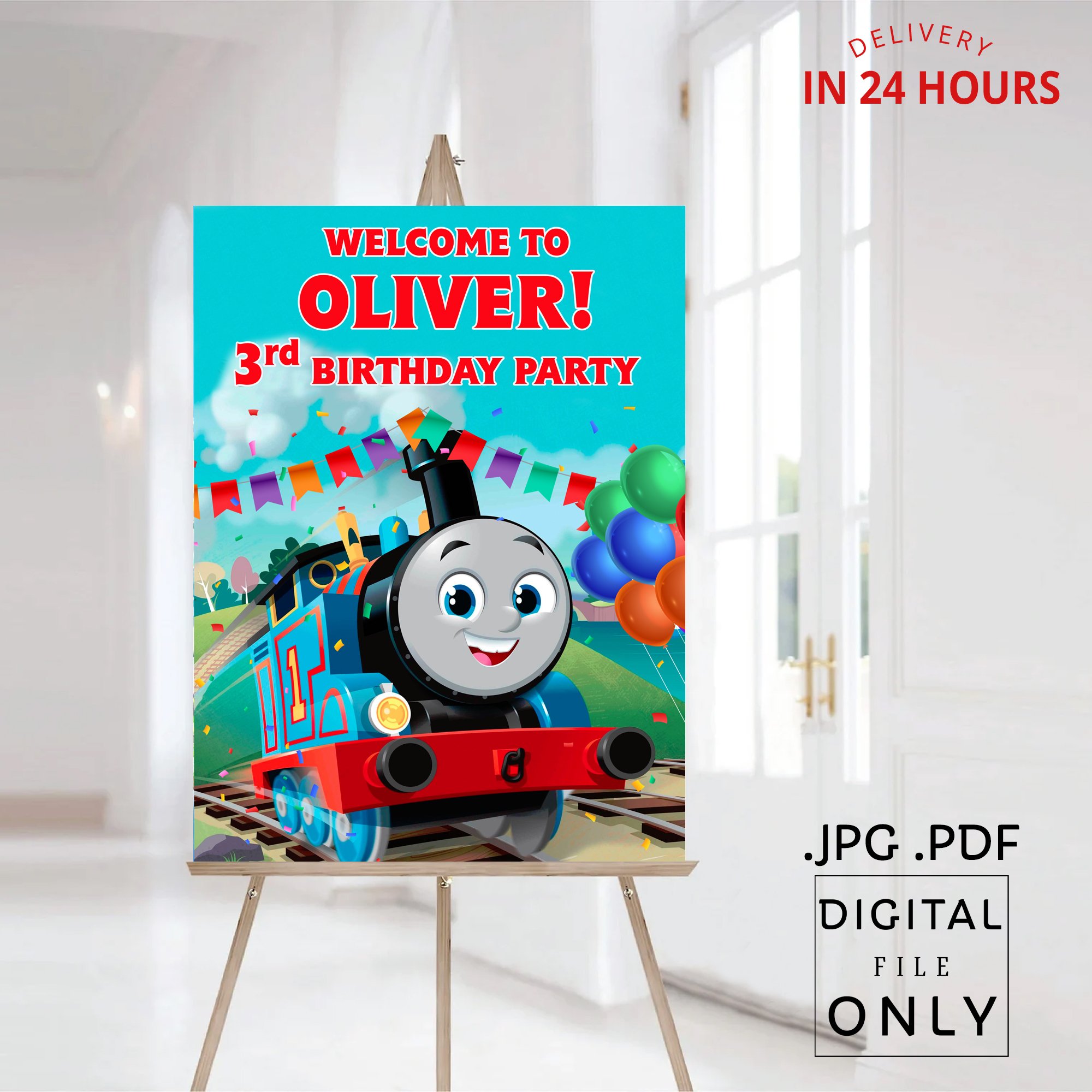 Thomas and Friends Birthday Welcome Sign Digital File