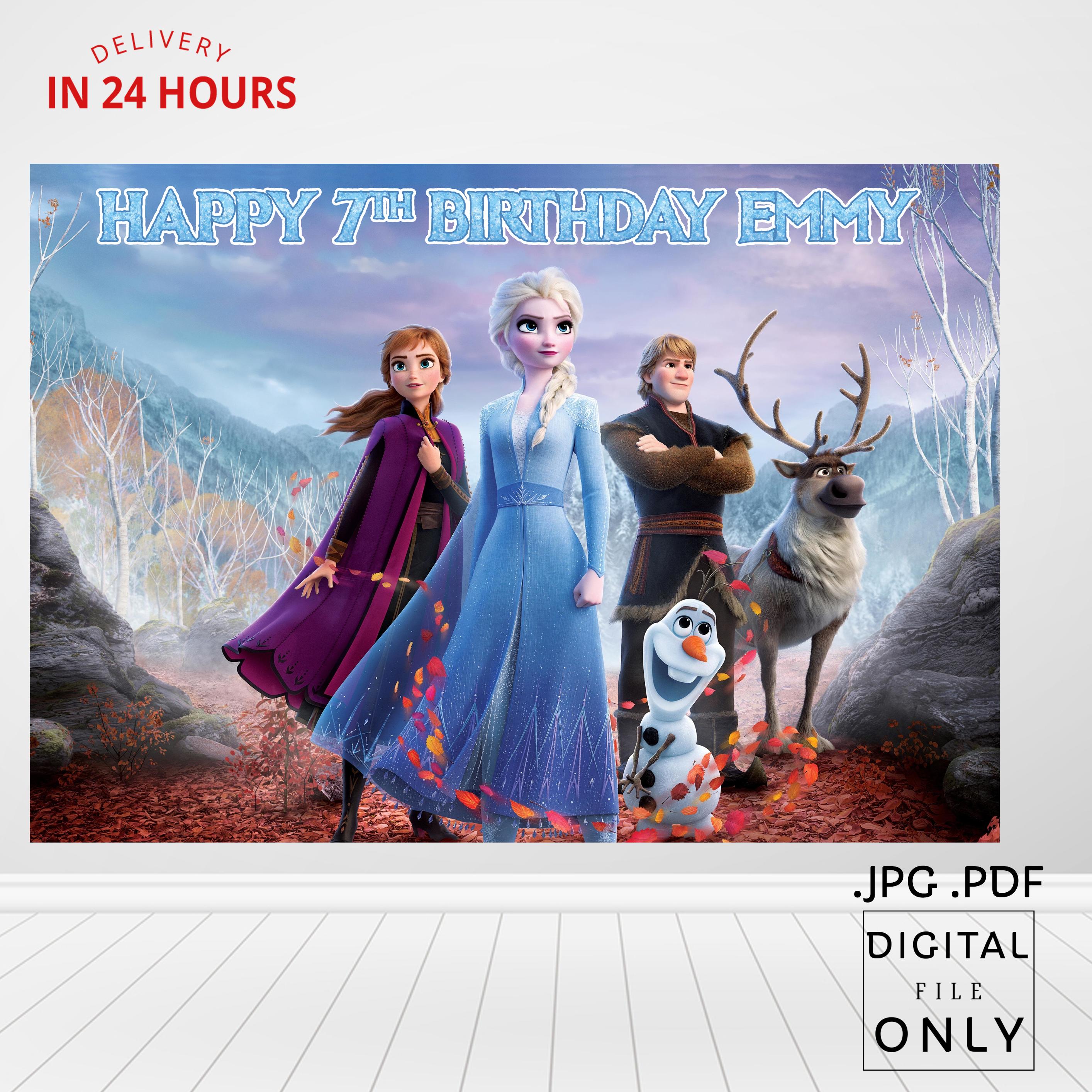 Frozen Birthday Backdrop, Elsa Birthday Banner