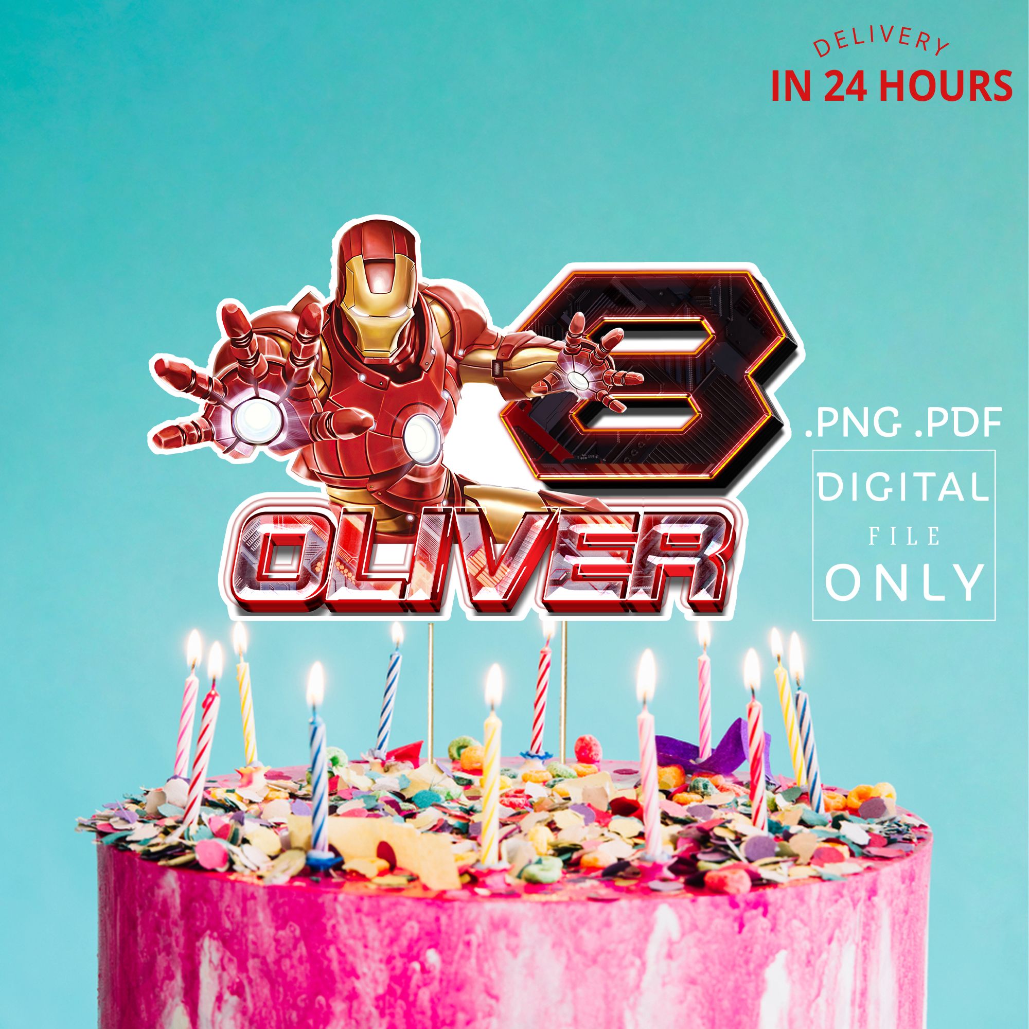 Printable Iron Man Birthday Cake Topper